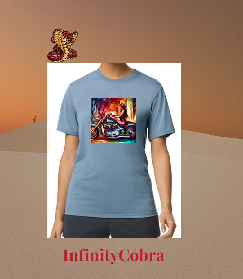 WOMAN ON MOTOCYCLE ART.