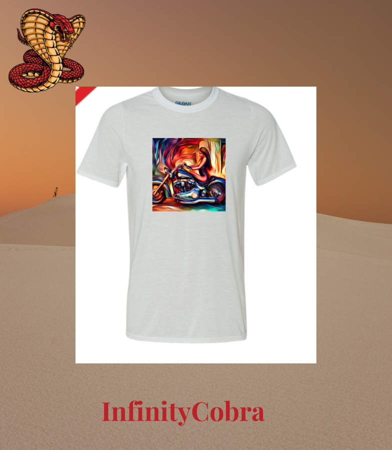 WOMAN ON MOTOCYCLE ART.