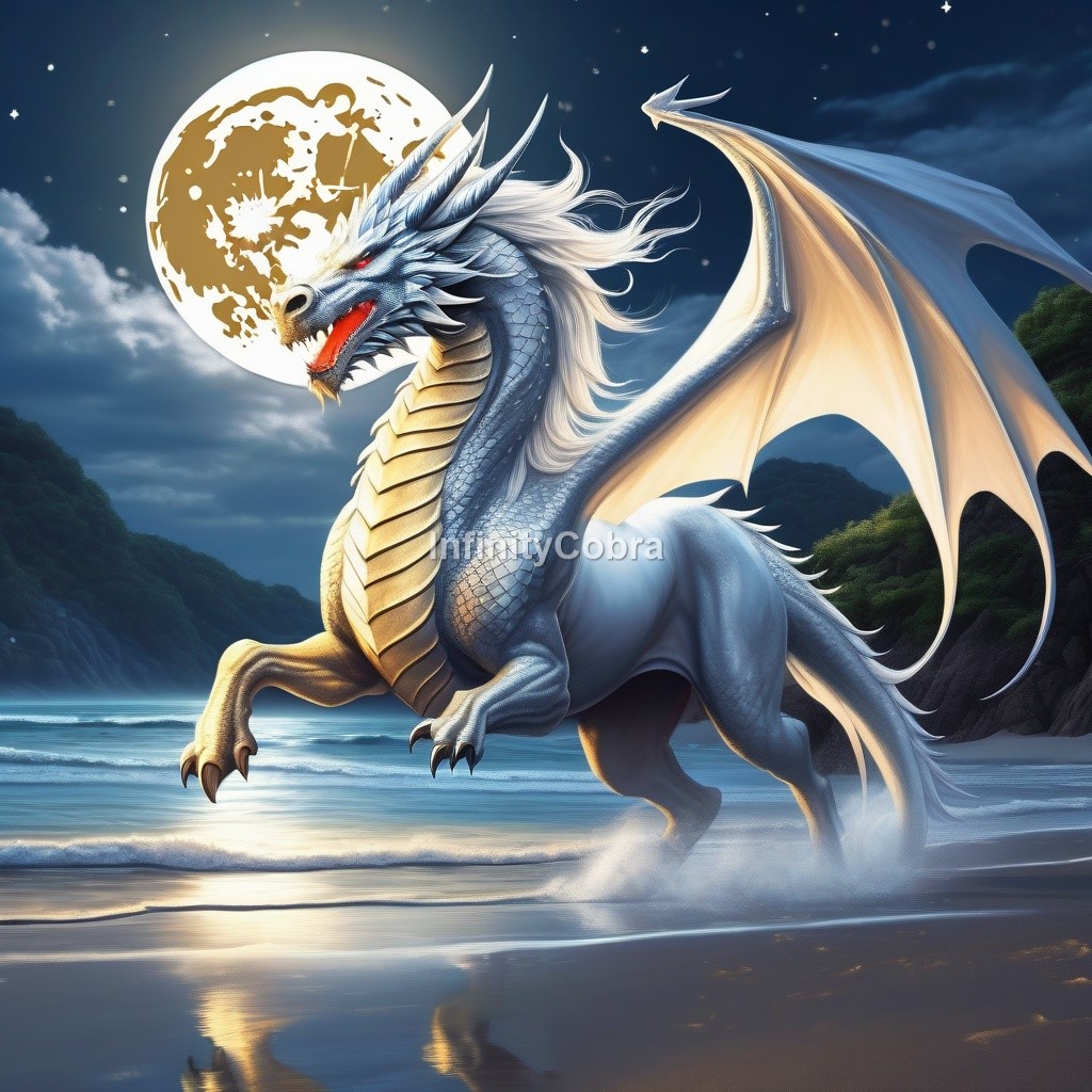 Dragon design white t-shirt/T-shirt blanc avec design dragon