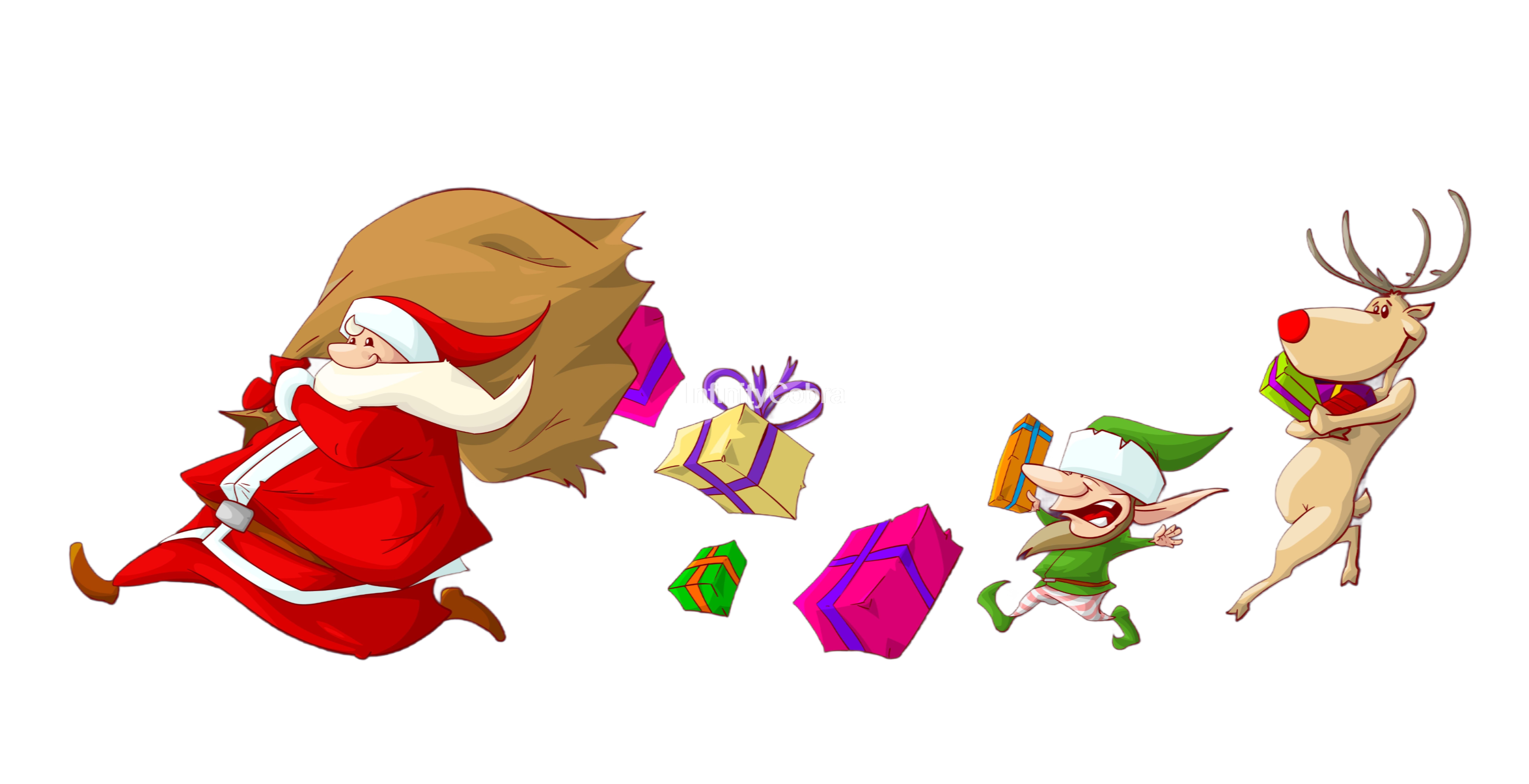 running santa/le père Noël court