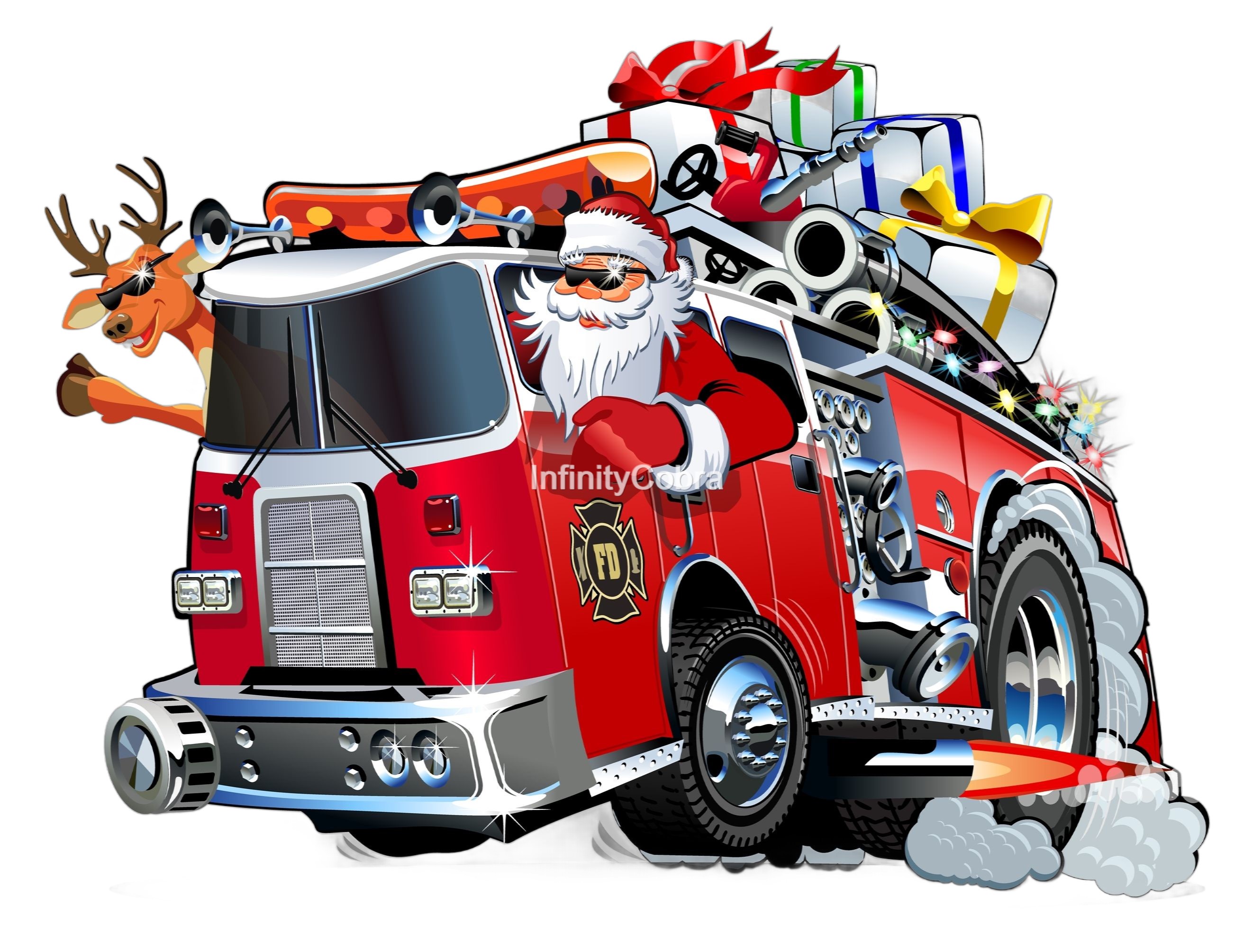 santa fire truck/camion de pompiers du père Noël