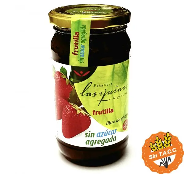 Mermelada de frutilla sin azúcar agregada Las quinas