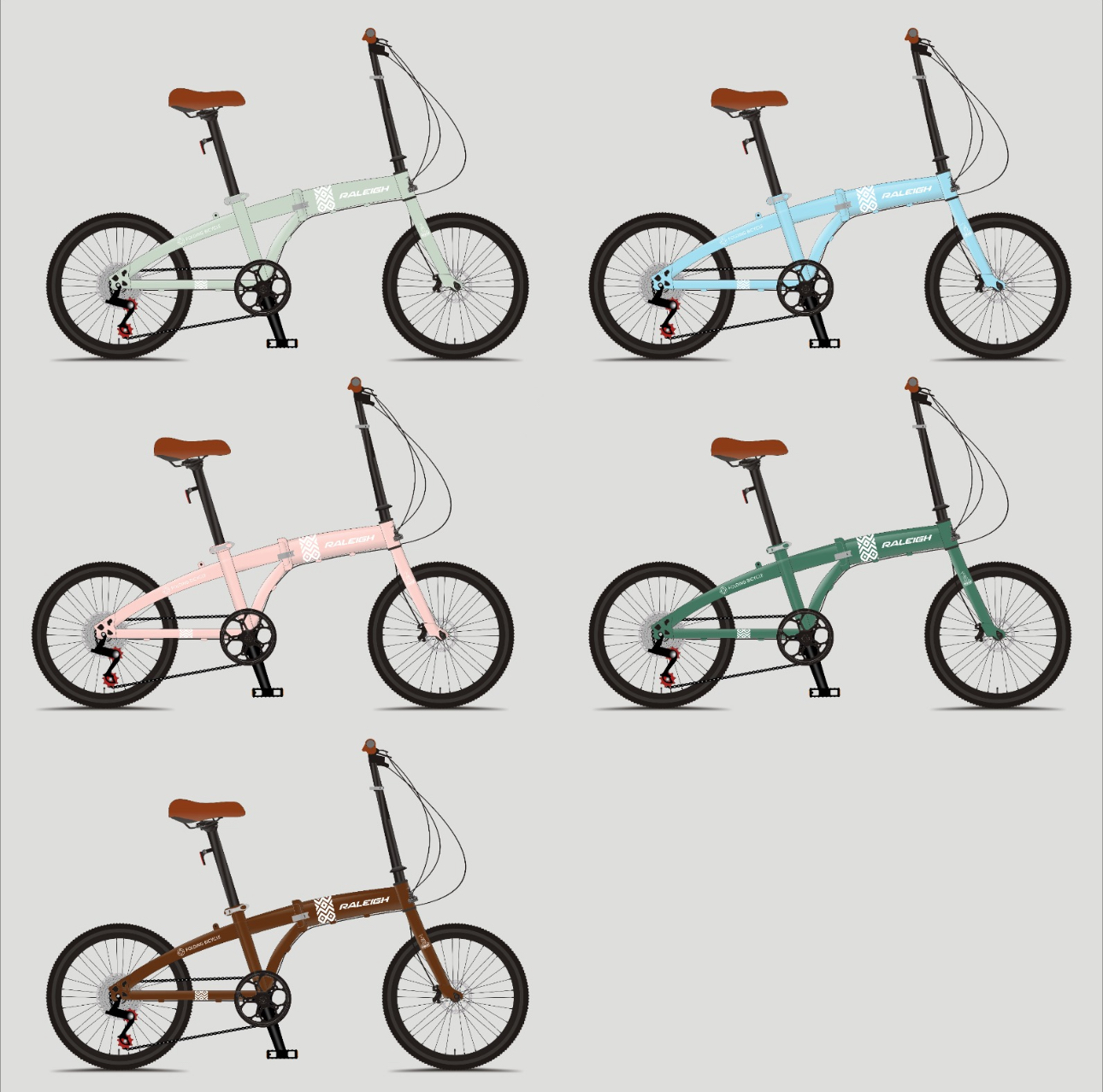 Rower składak klasy PREMIUM brytyjskiej marki  RALEIGH jasnozielony