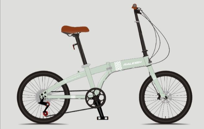 Rower składak klasy PREMIUM brytyjskiej marki RALEIGH jasnozielony