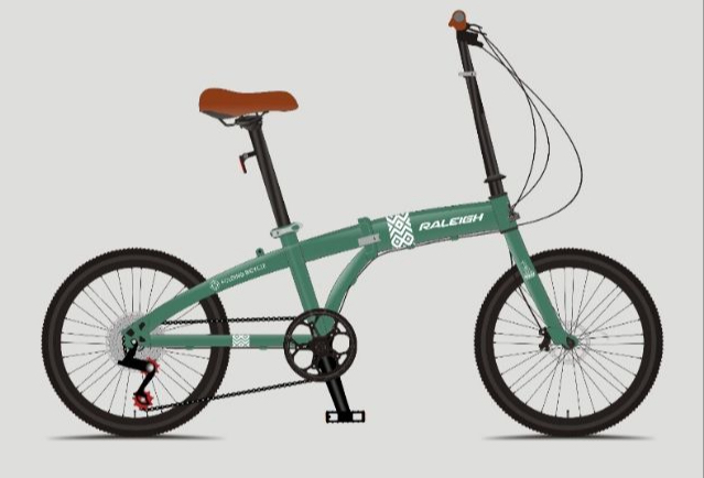 Rower składak klasy PREMIUM brytyjskiej marki  RALEIGH jasnozielony