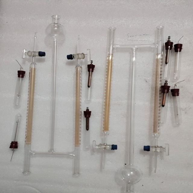  Borosilicate Glass Hoffman Electrolysis Apparatus with Rods Set 50ml Capacity 