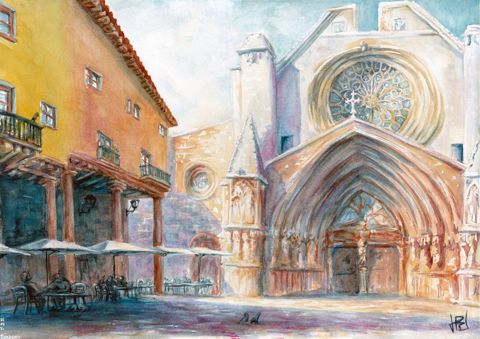 catedral Santa Tecla de Tarragona (aquarel·la original)