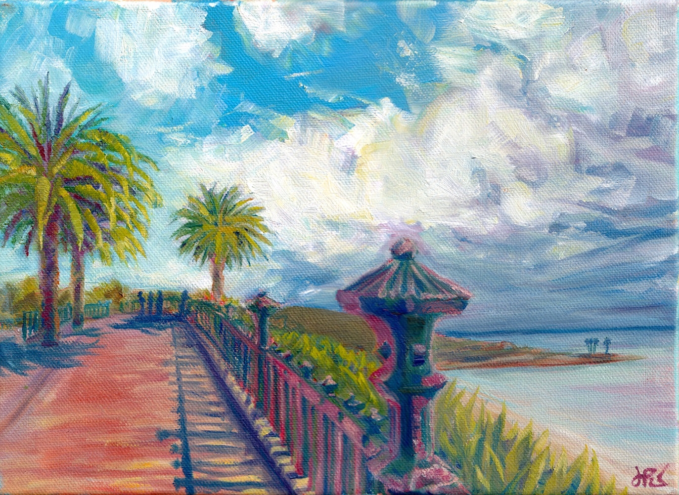 passejar pel balcó 3 (pintura a l'oli original)
