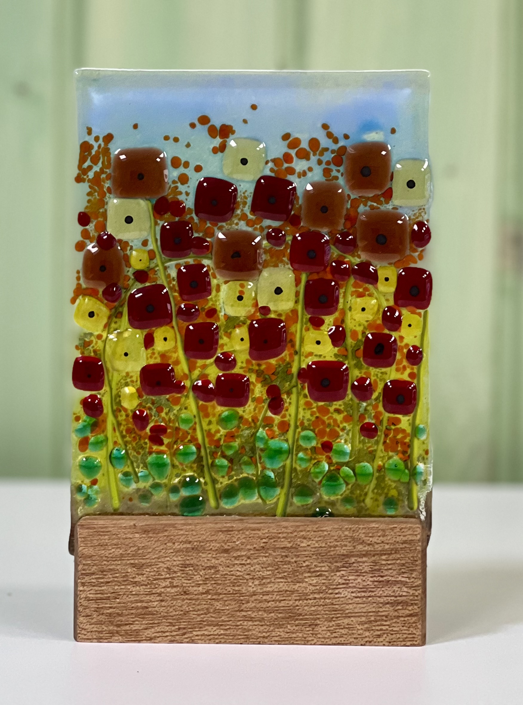 Modern Wild Red Flower Panel