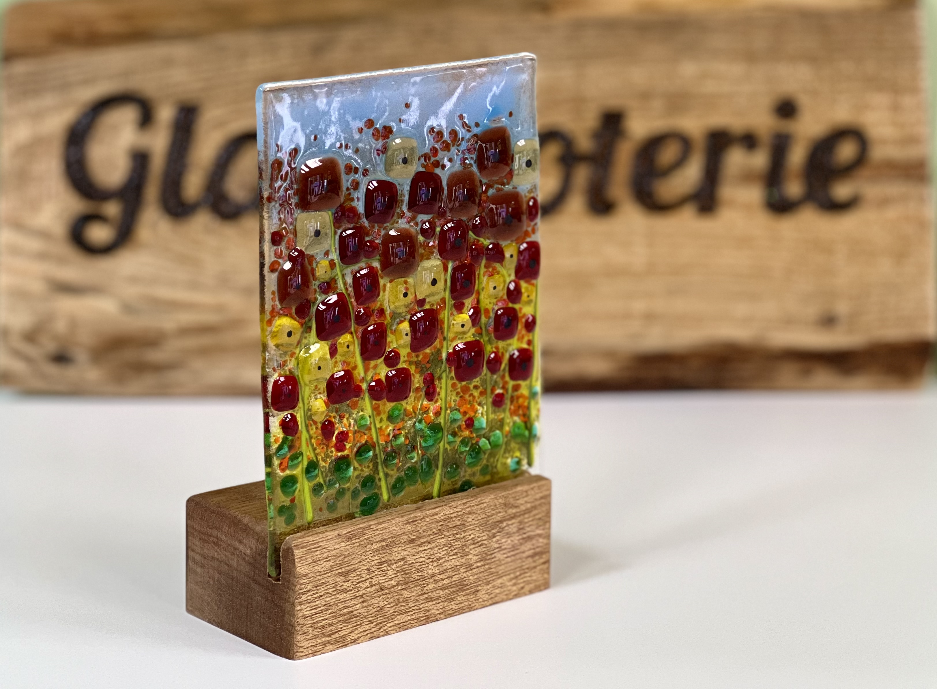 Modern Wild Red Flower Panel