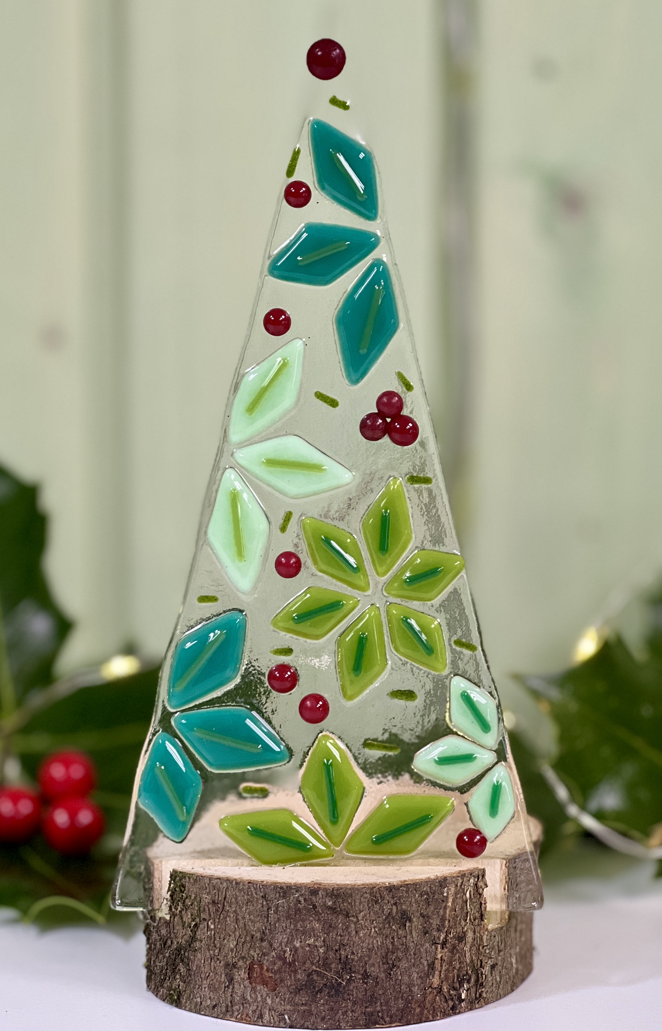 Christmas Trees in Wooden Base