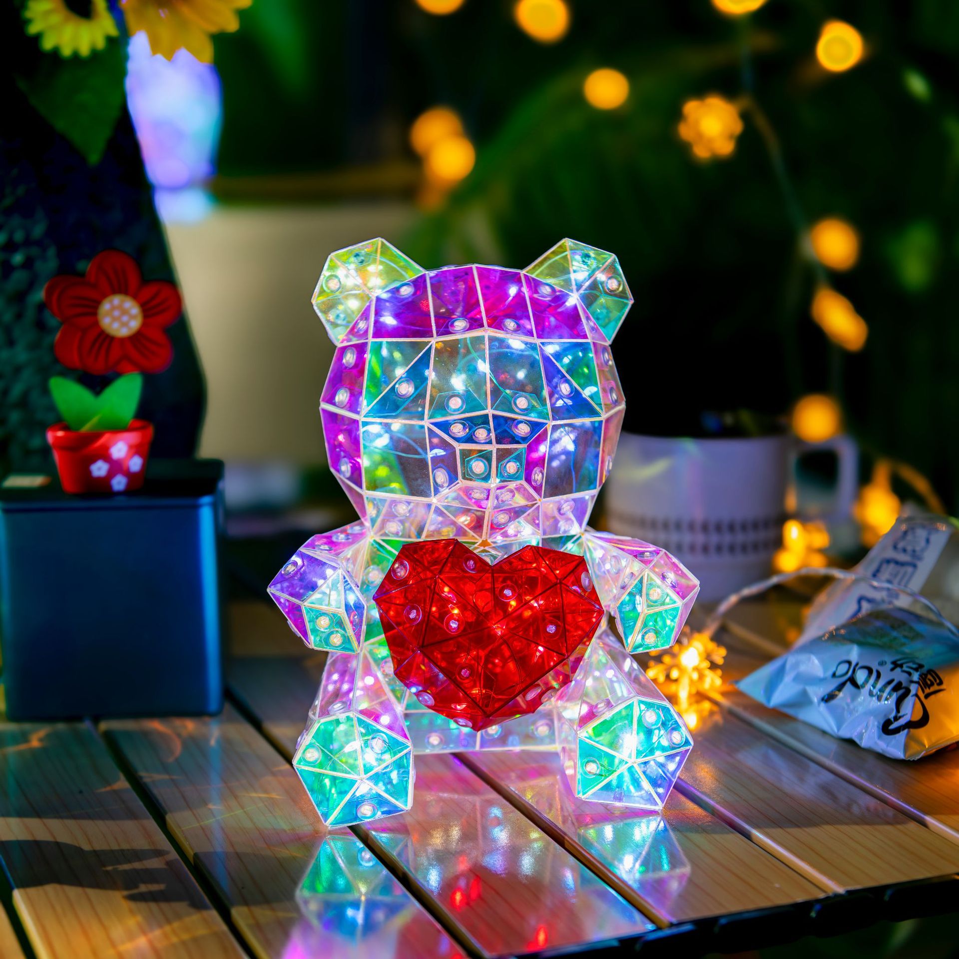 MERRY CHRISTMAS AND VOCATION GIFTS LIGHTS BEAR WITH RED HEART