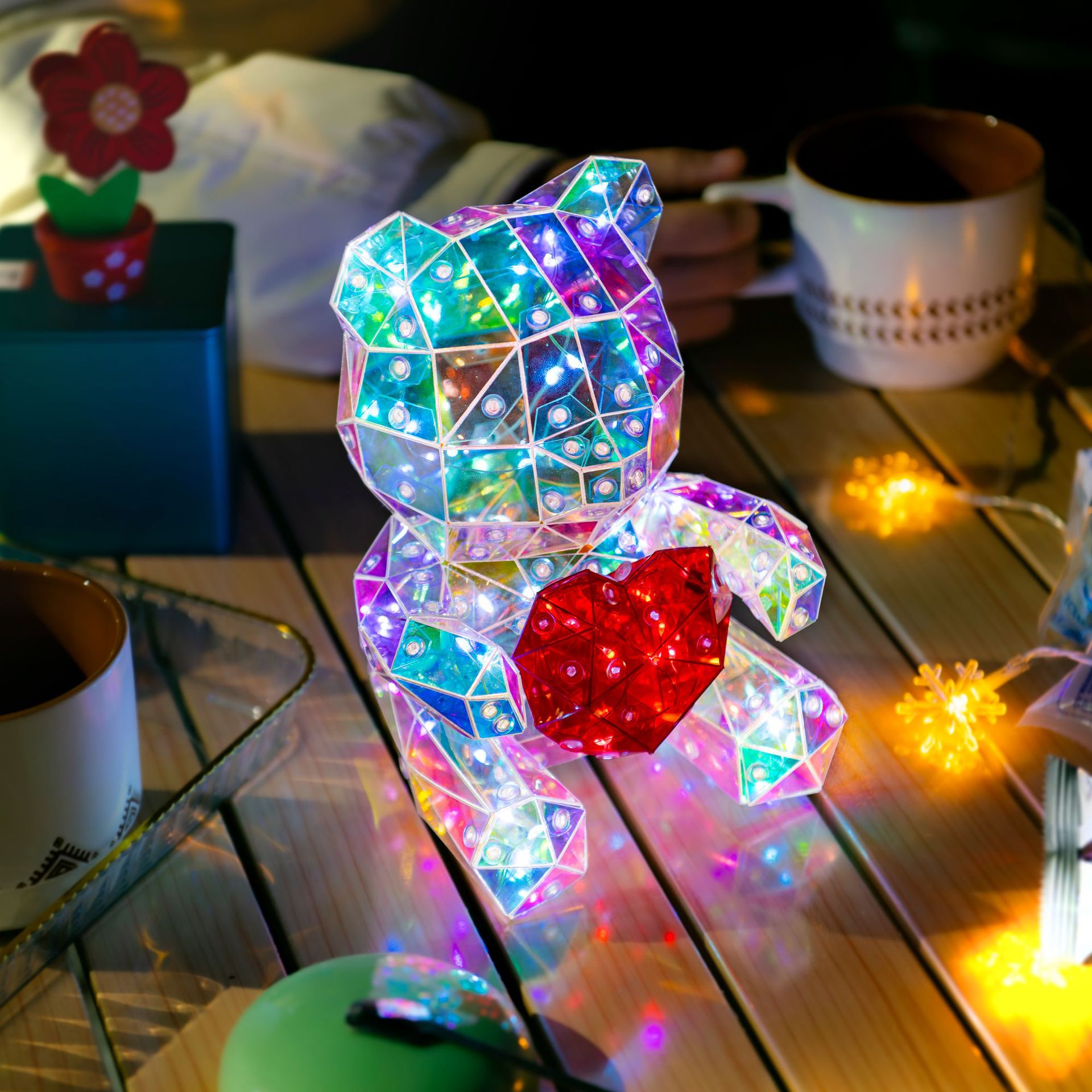 MERRY CHRISTMAS AND VOCATION GIFTS LIGHTS BEAR WITH RED HEART