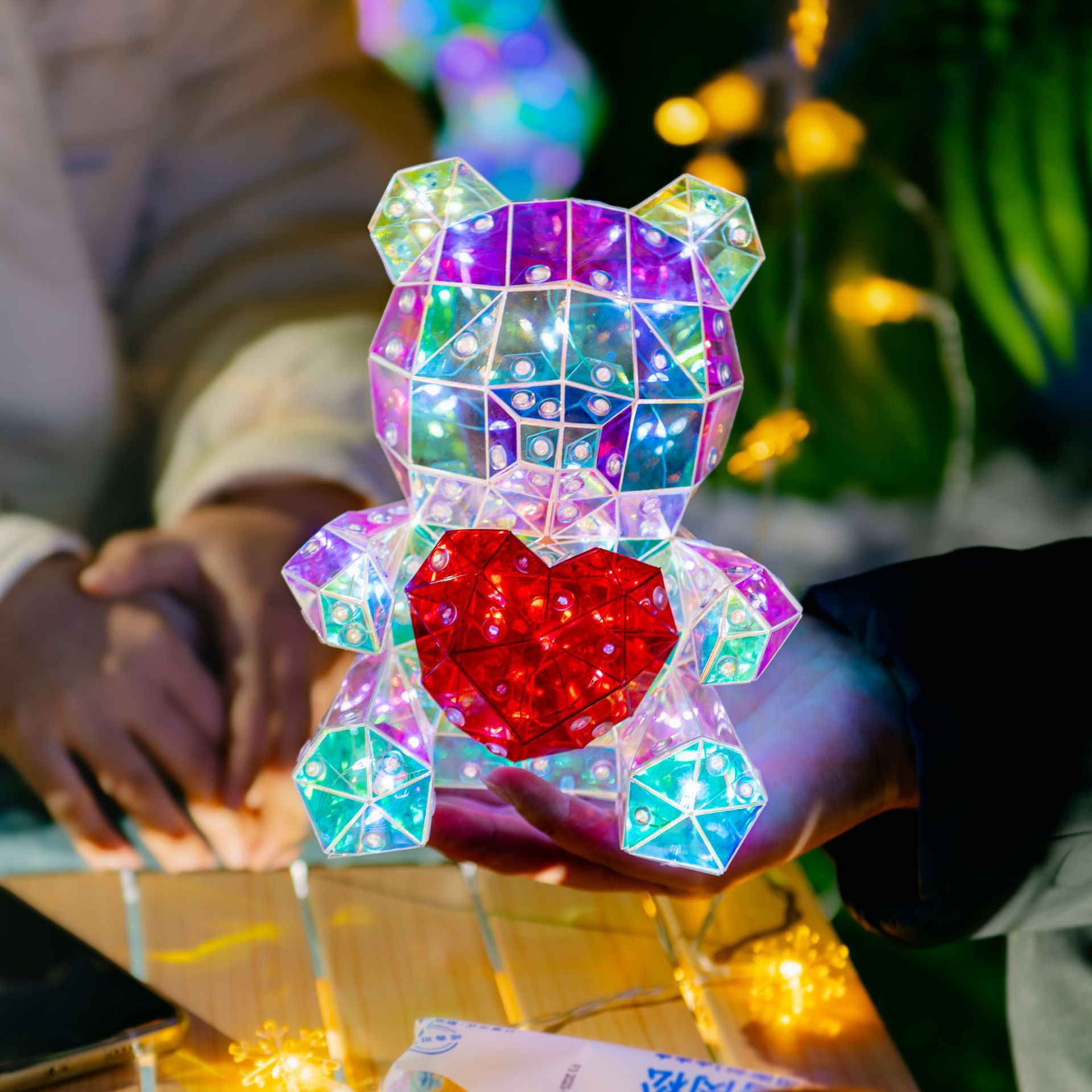 MERRY CHRISTMAS AND VOCATION GIFTS LIGHTS BEAR WITH RED HEART