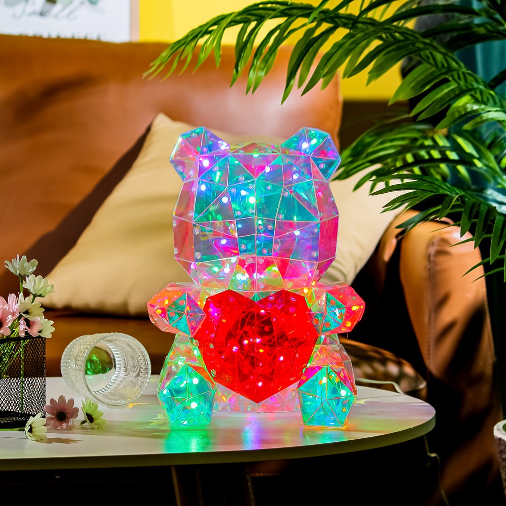MERRY CHRISTMAS AND VOCATION GIFTS LIGHTS BEAR WITH RED HEART