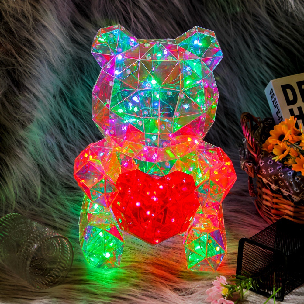 MERRY CHRISTMAS AND VOCATION GIFTS LIGHTS BEAR WITH RED HEART
