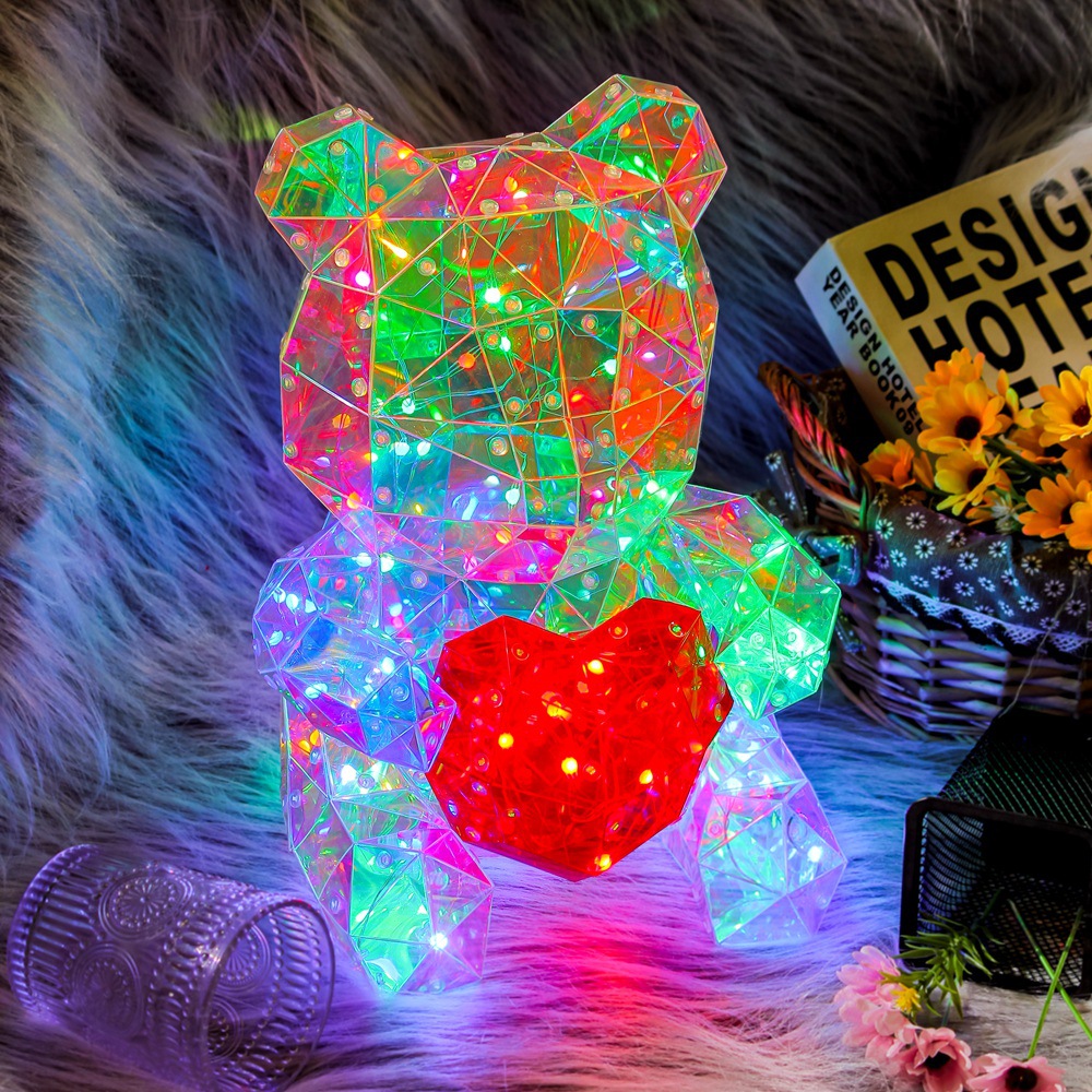 MERRY CHRISTMAS AND VOCATION GIFTS LIGHTS BEAR WITH RED HEART