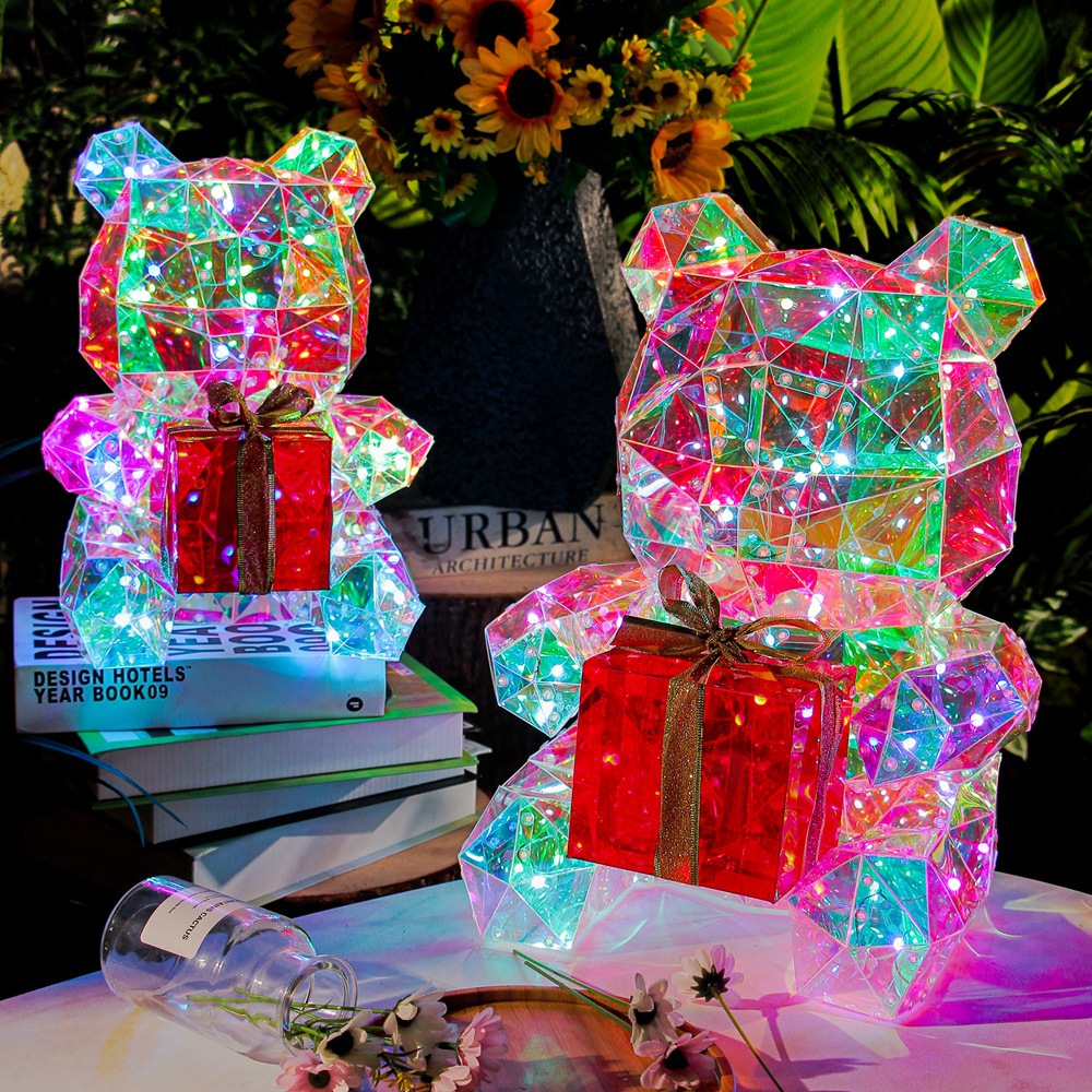 MERRY CHRISTMAS AND VOCATION GIFTS LIGHTS BEAR WITH RED HEART