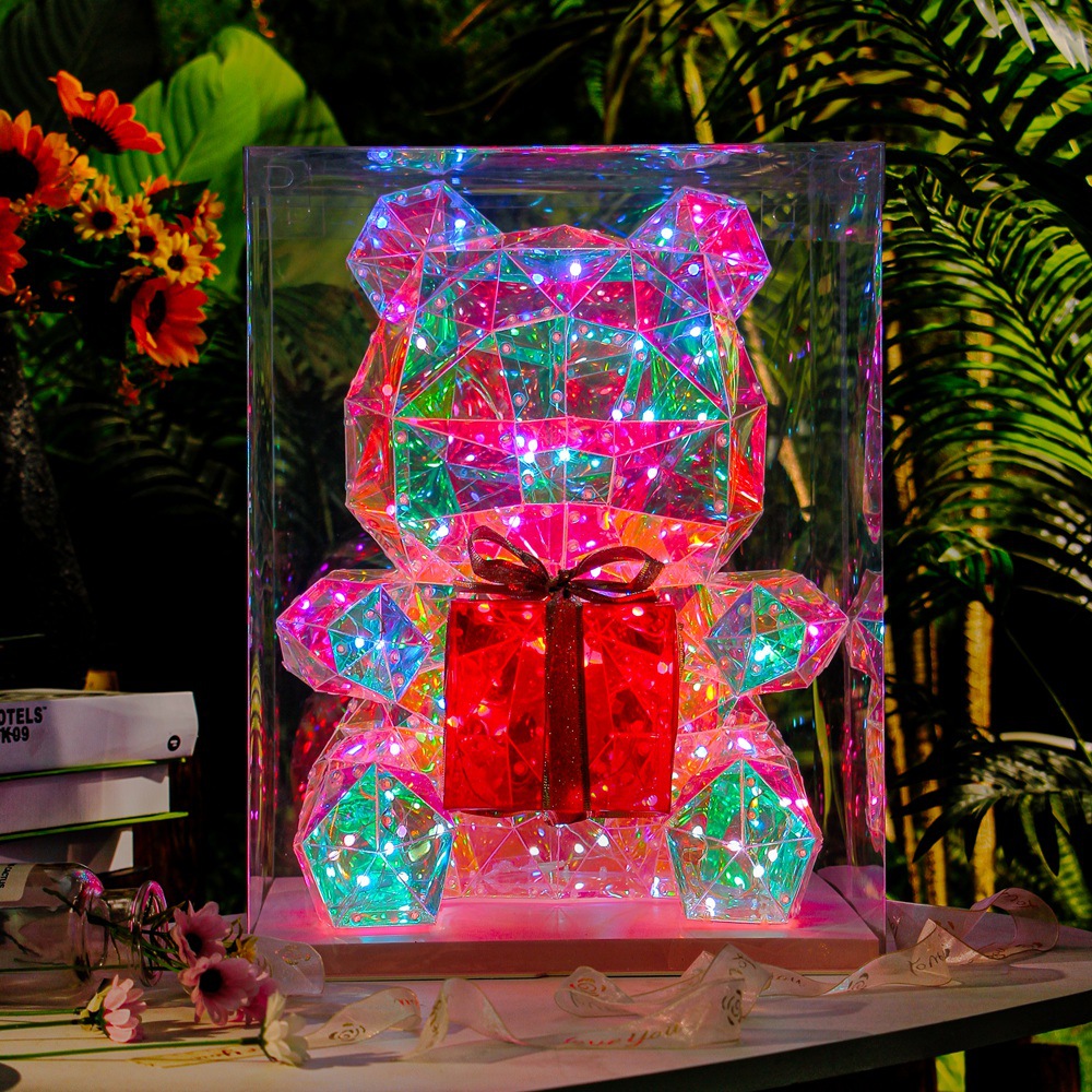 MERRY CHRISTMAS AND VOCATION GIFTS LIGHTS BEAR WITH RED HEART