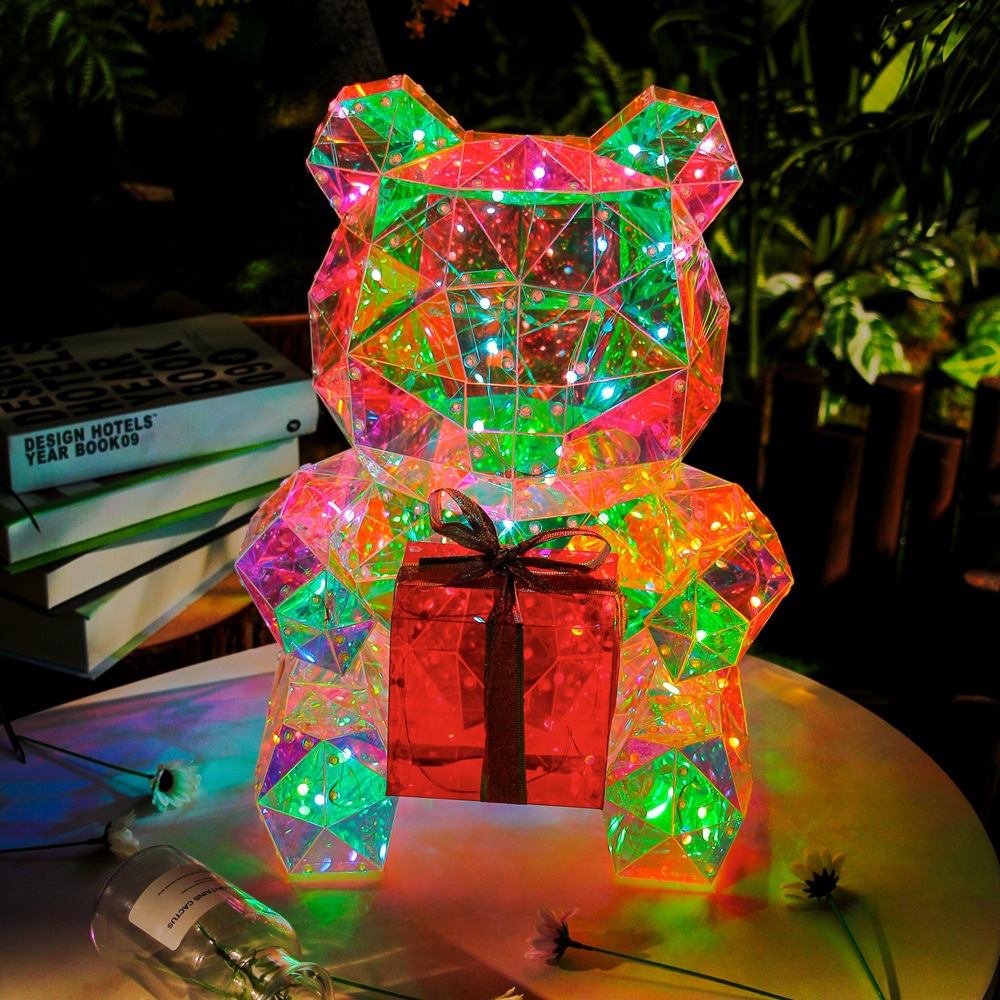 MERRY CHRISTMAS AND VOCATION GIFTS LIGHTS BEAR WITH RED HEART