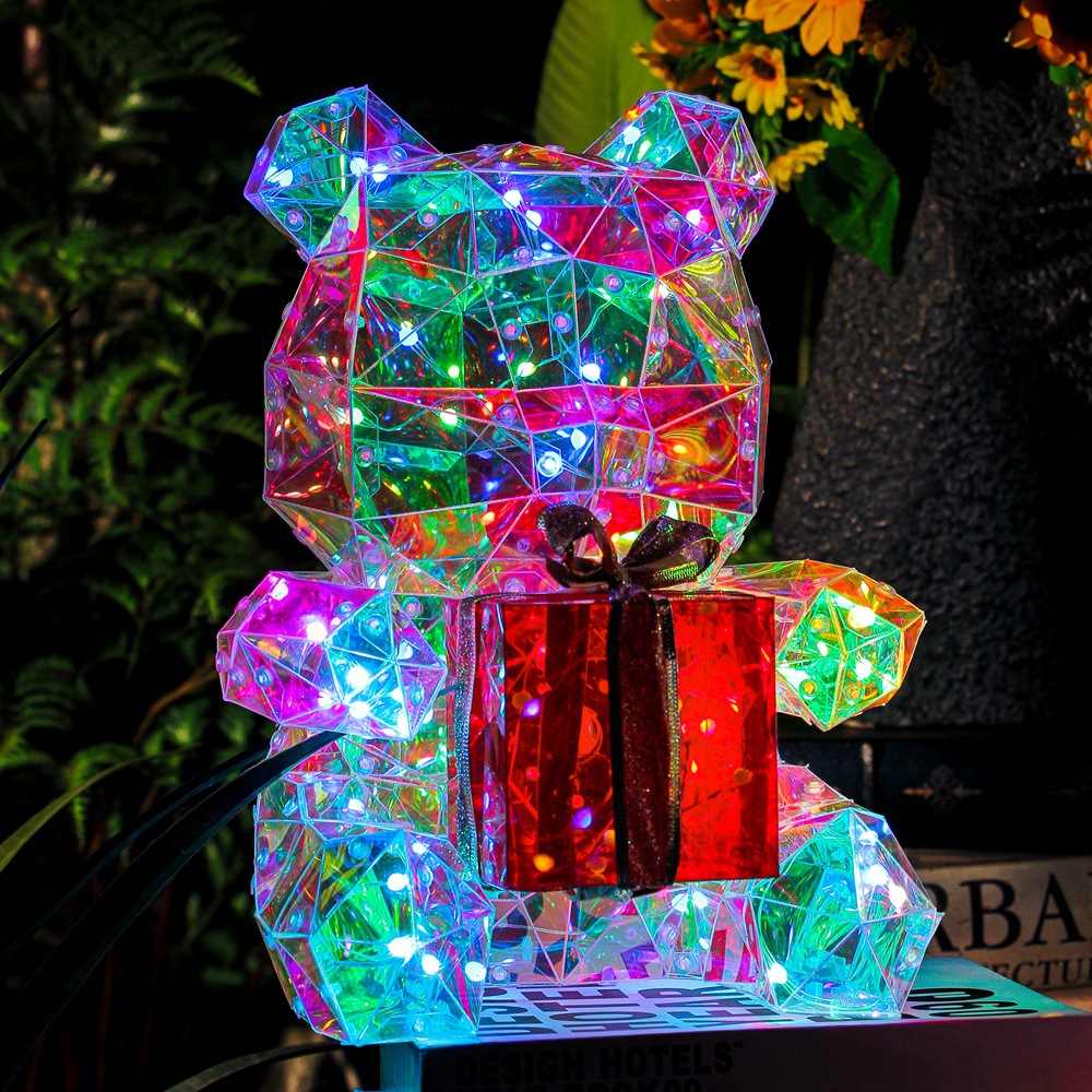 MERRY CHRISTMAS AND VOCATION GIFTS LIGHTS BEAR WITH RED HEART