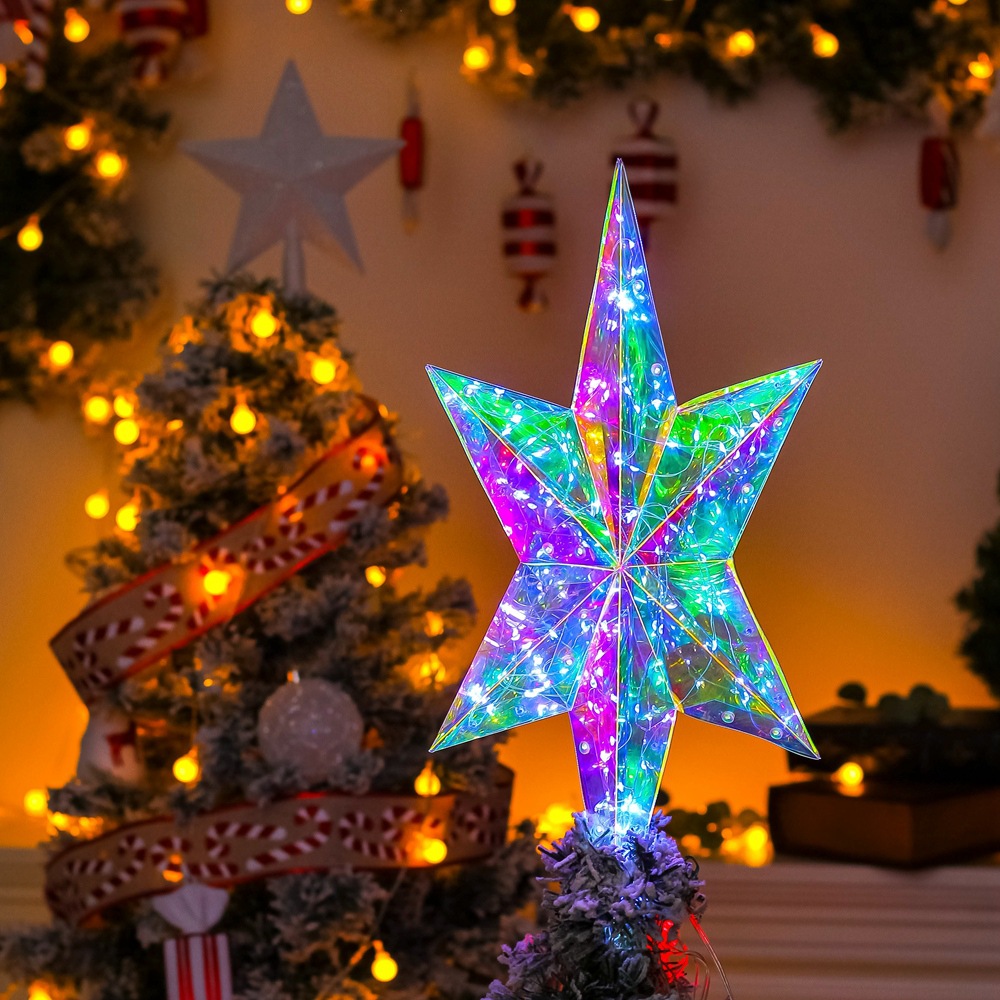 Christmas Tree Top Star Decoration Shiny Christmas Tree Topper Tree Topper Star Tree Top Christmas Tree Supplies Capiz Star Treetop Plastic Shine Window Decoration