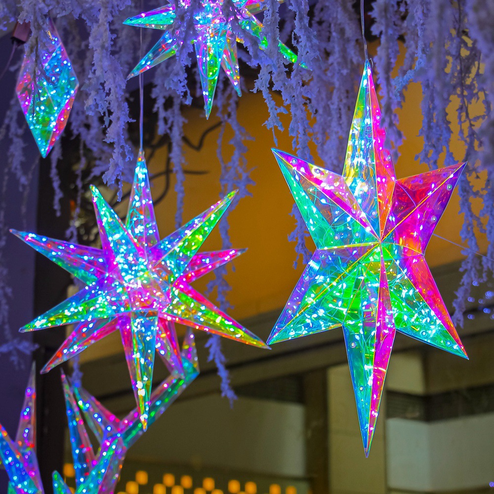 Christmas Tree Top Star Decoration Shiny Christmas Tree Topper Tree Topper Star Tree Top Christmas Tree Supplies Capiz Star Treetop Plastic Shine Window Decoration