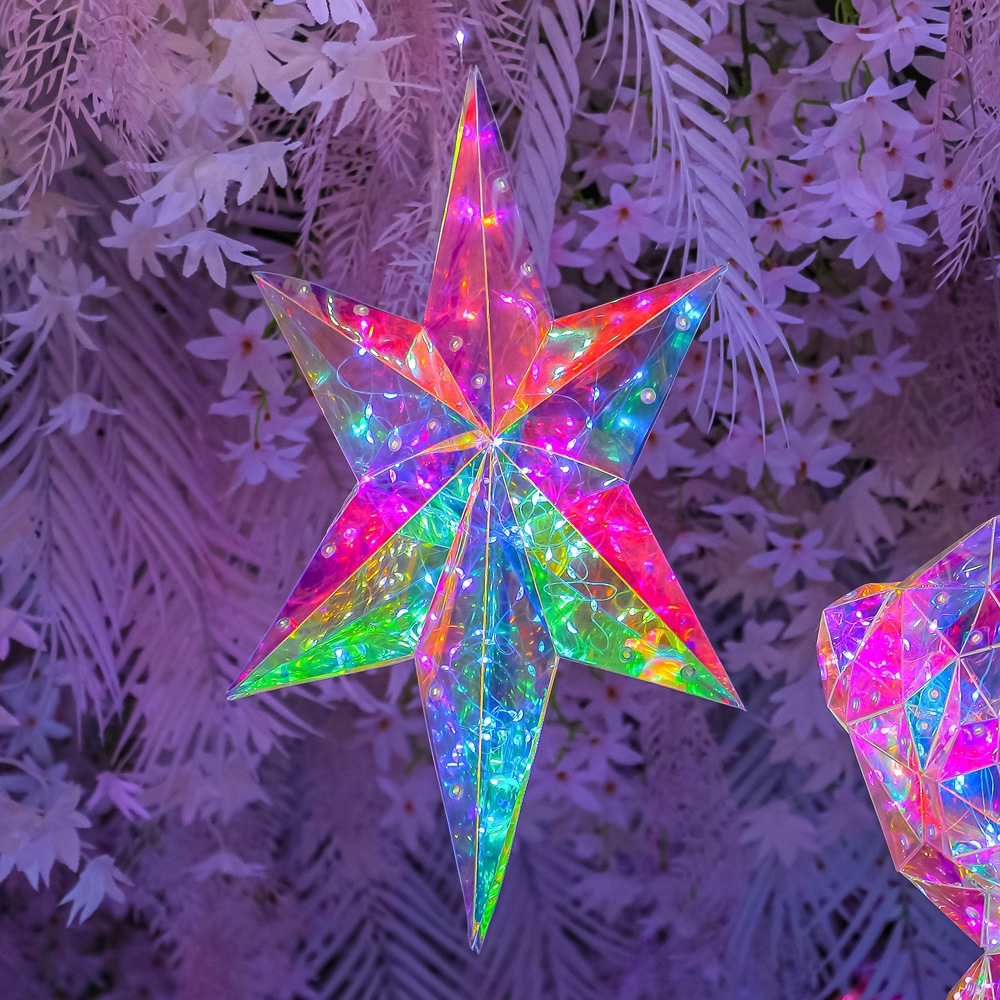 Christmas Tree Top Star Decoration Shiny Christmas Tree Topper Tree Topper Star Tree Top Christmas Tree Supplies Capiz Star Treetop Plastic Shine Window Decoration