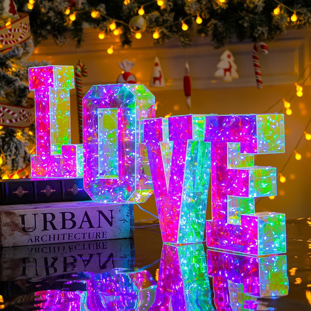 1 SETS OF Letter Sign Letters Decorative Light Led Sign Creative Decoration Scene Decor Valentine's Day Birthday Gift Ornament Photo Props, Outdoor Decor