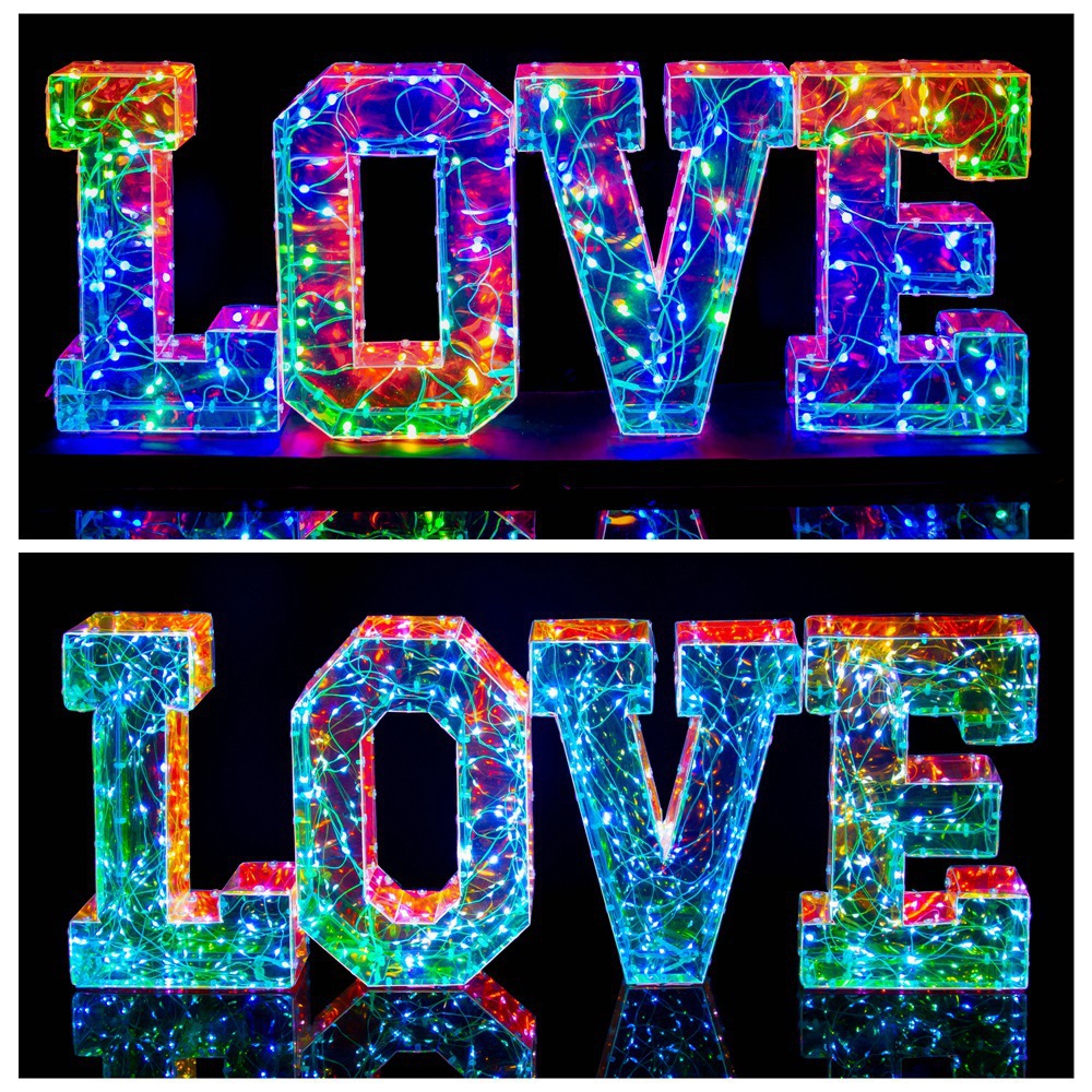 1 SETS OF Letter Sign Letters Decorative Light Led Sign Creative Decoration Scene Decor Valentine's Day Birthday Gift Ornament Photo Props, Outdoor Decor