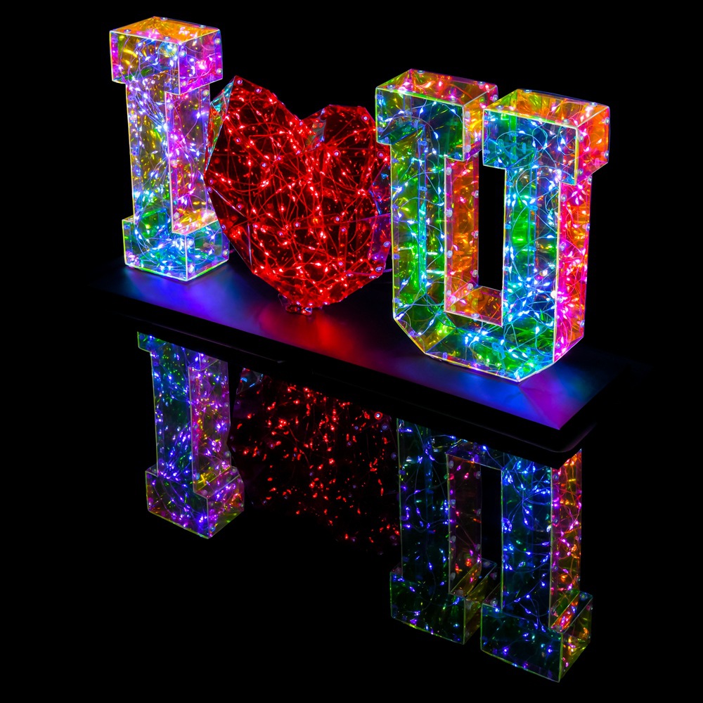 COLORFUL material Built-in LED light RGB light flashing Color changeable Voice control for Love Set Gift