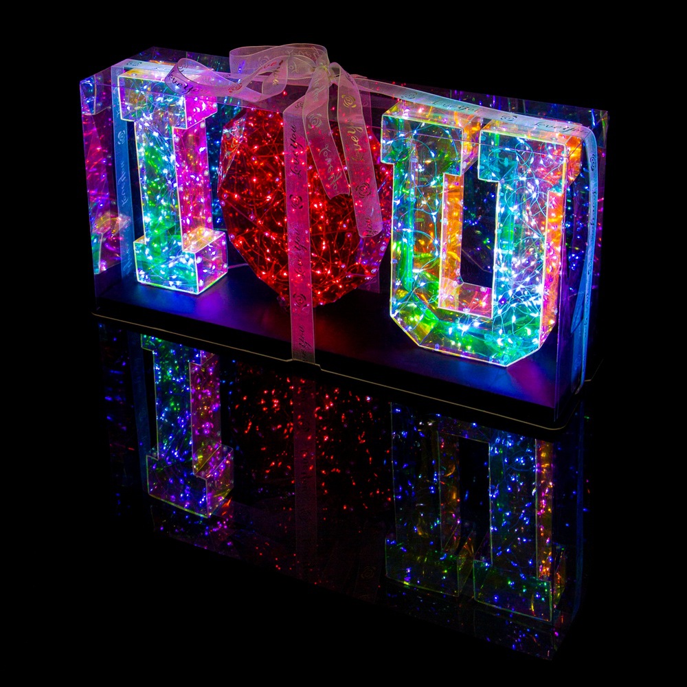 COLORFUL material Built-in LED light RGB light flashing Color changeable Voice control for Love Set Gift