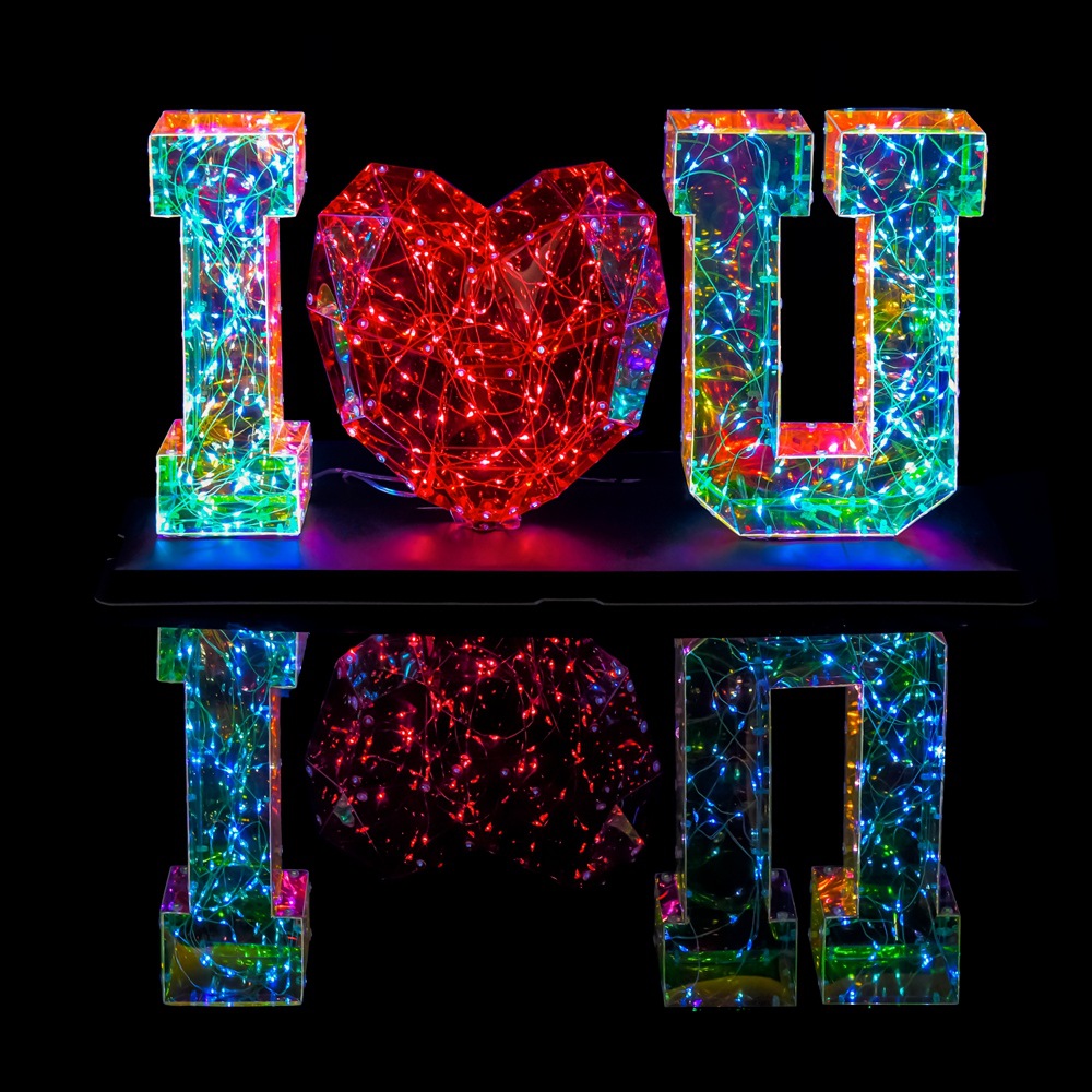 COLORFUL material Built-in LED light RGB light flashing Color changeable Voice control for Love Set Gift