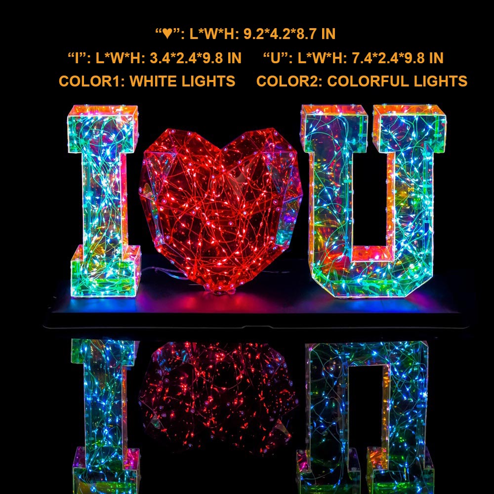 COLORFUL material Built-in LED light RGB light flashing Color changeable Voice control for Love Set Gift