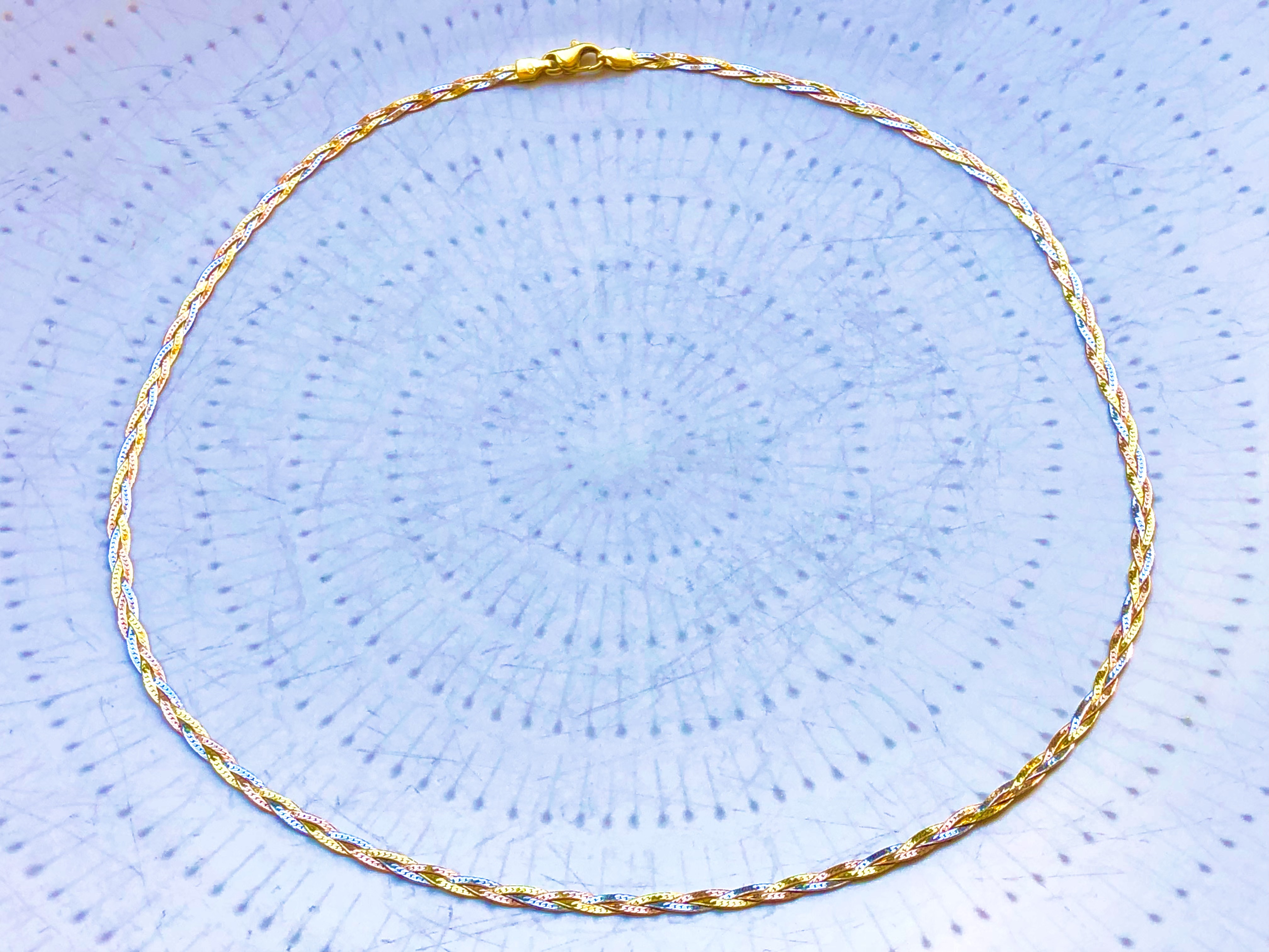 Collier tressé 3 Ors 18 carats