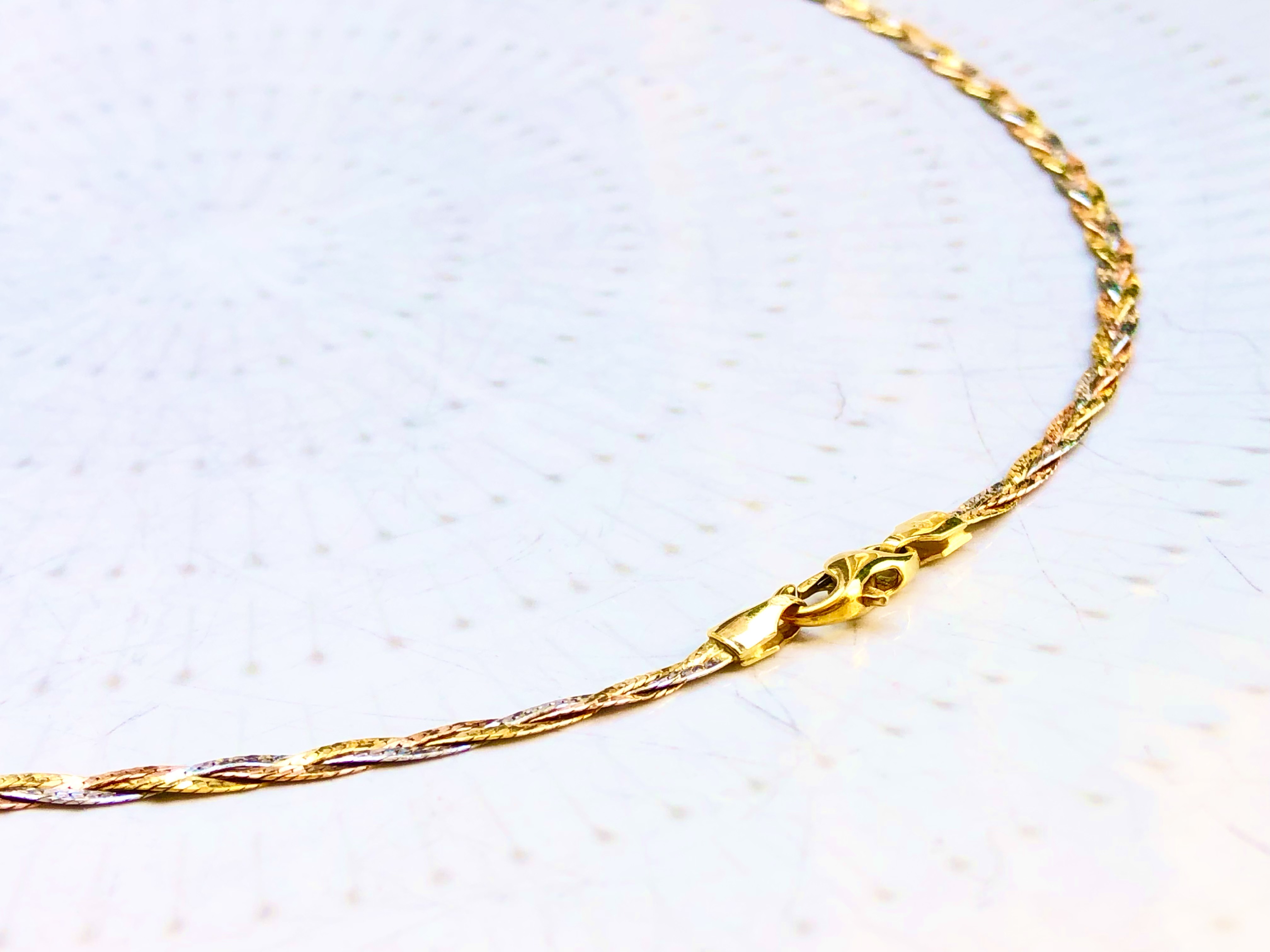 Collier tressé 3 Ors 18 carats