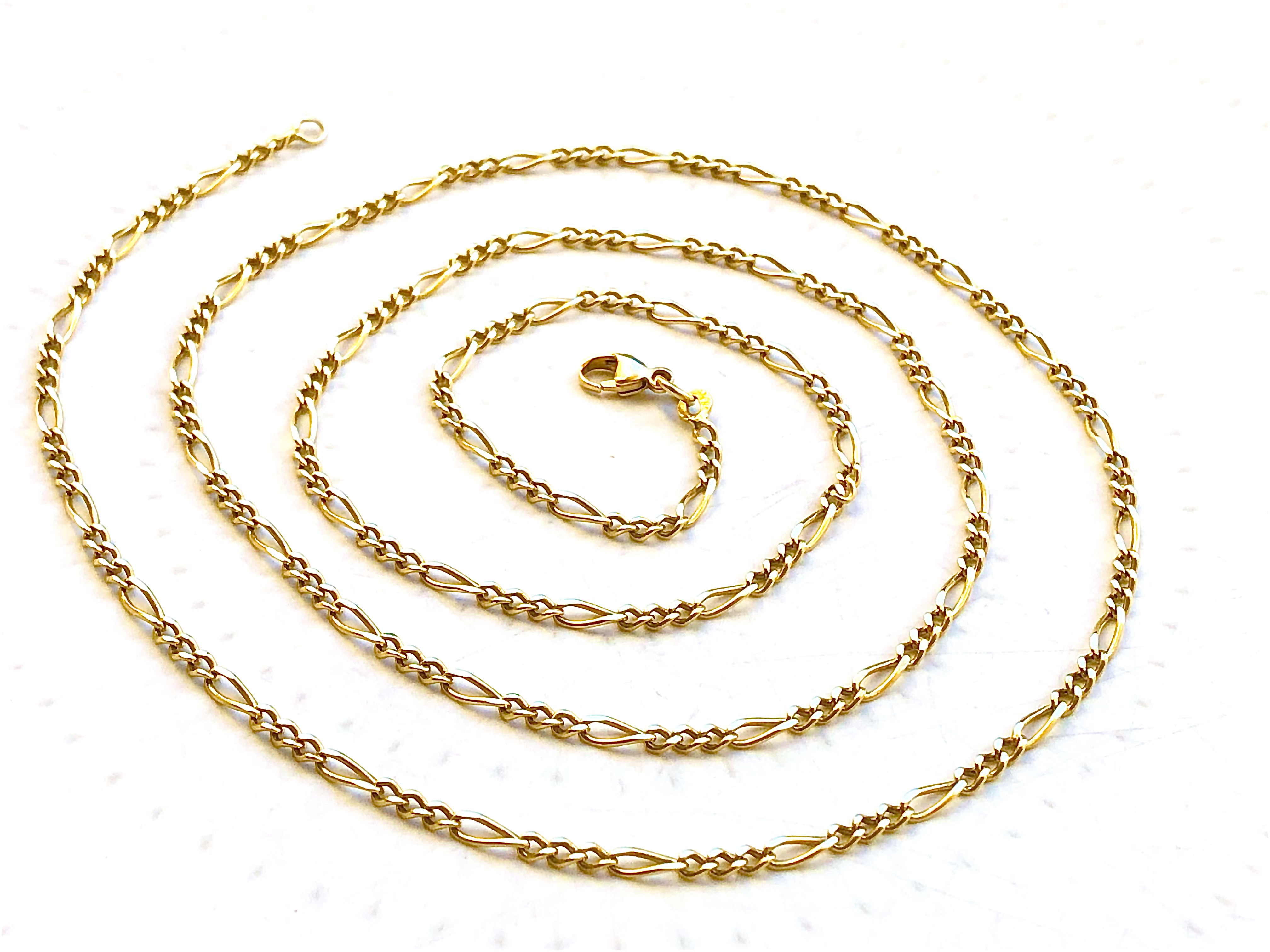 Chaine maille figaro 3/1 en or jaune 18 carats 