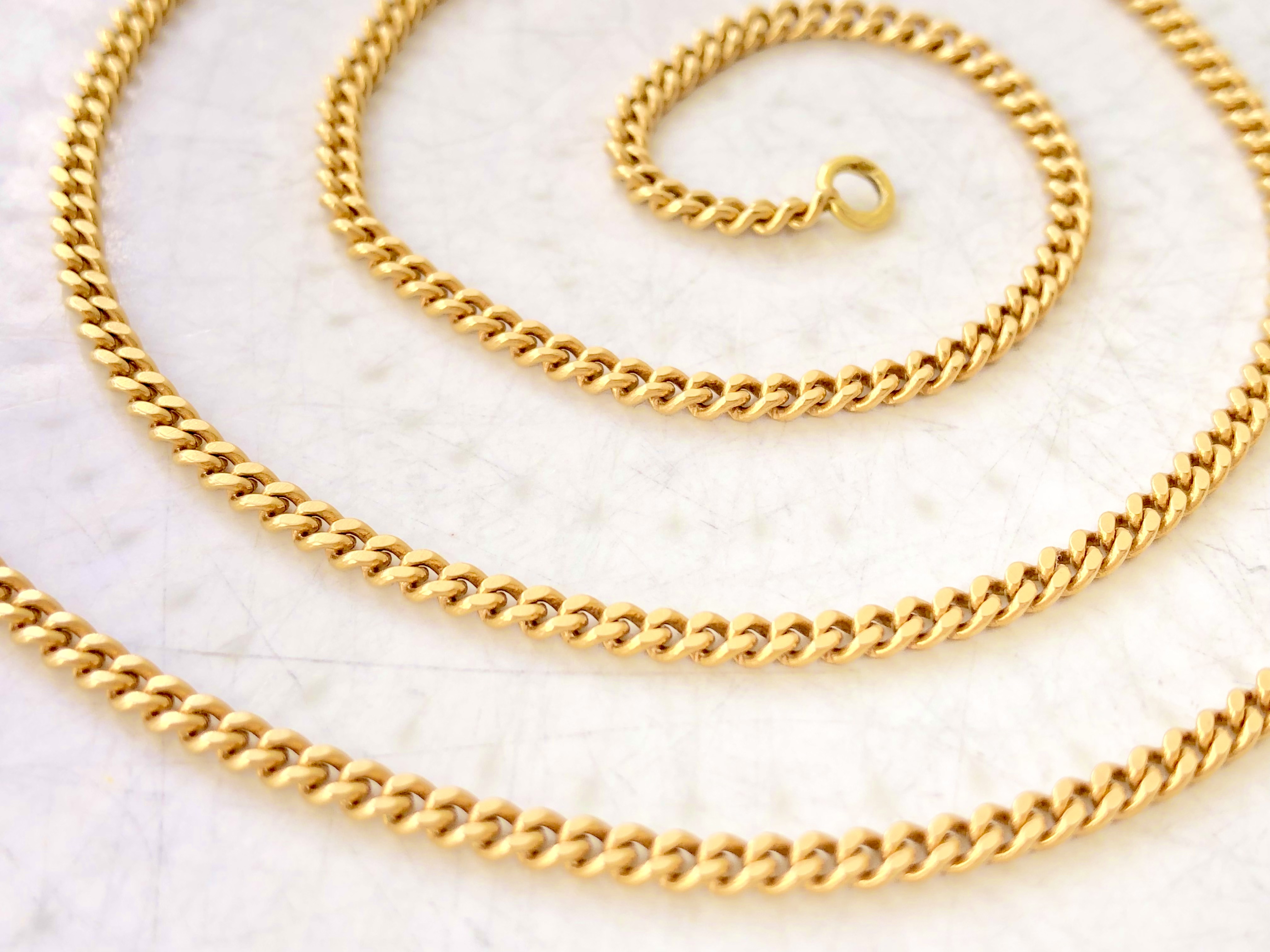 Chaine maille gourmette en Or jaune 18 carats