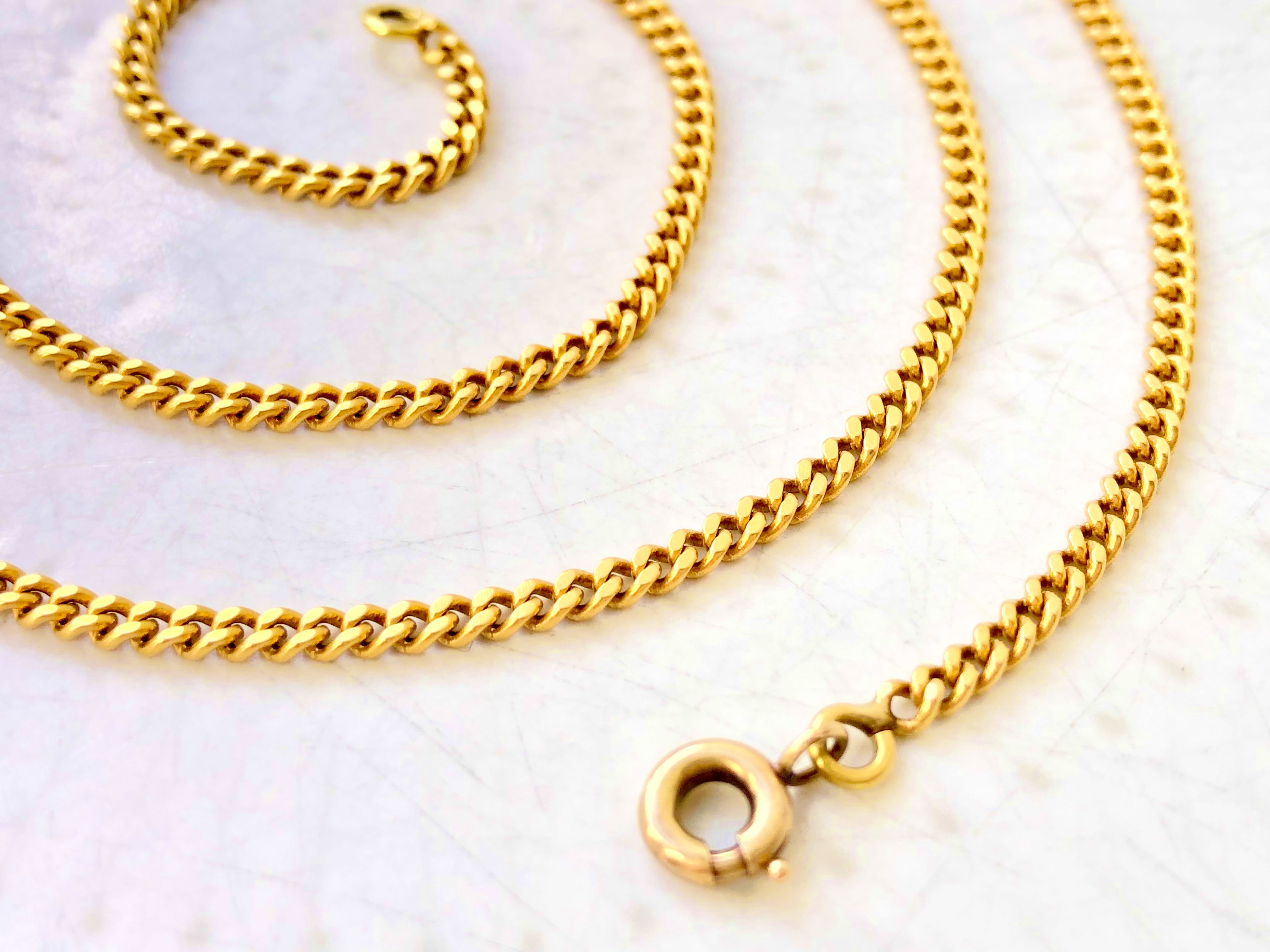 Chaine maille gourmette en Or jaune 18 carats