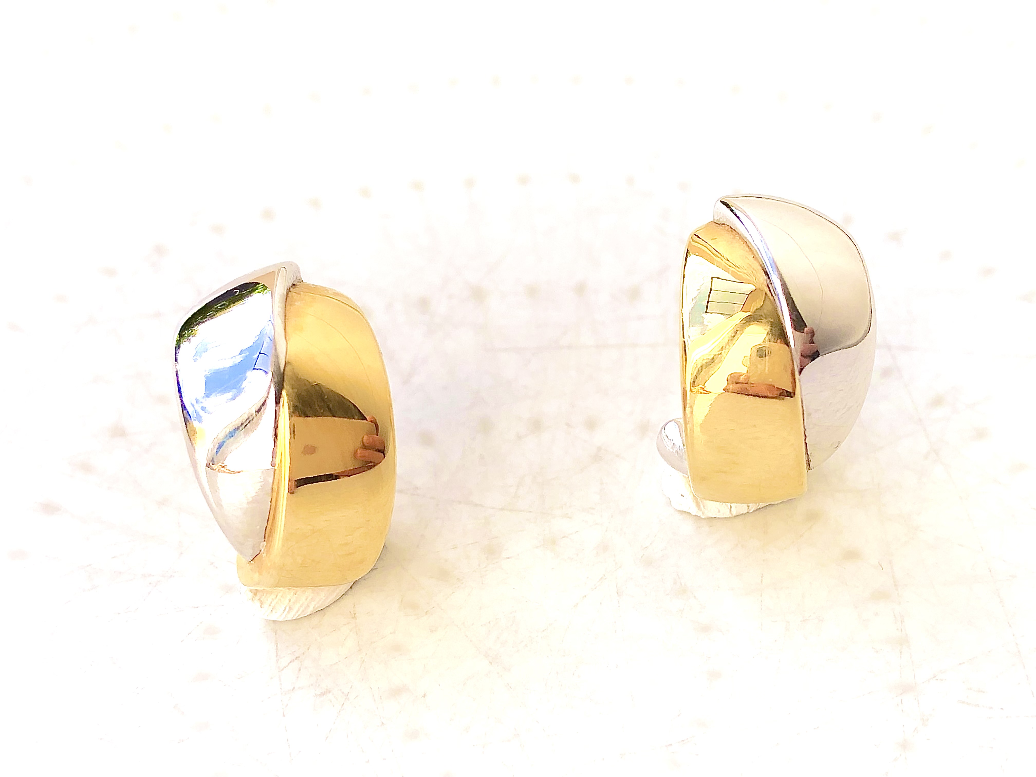 Boucles d’oreilles en Or jaune et blanc 18 carats