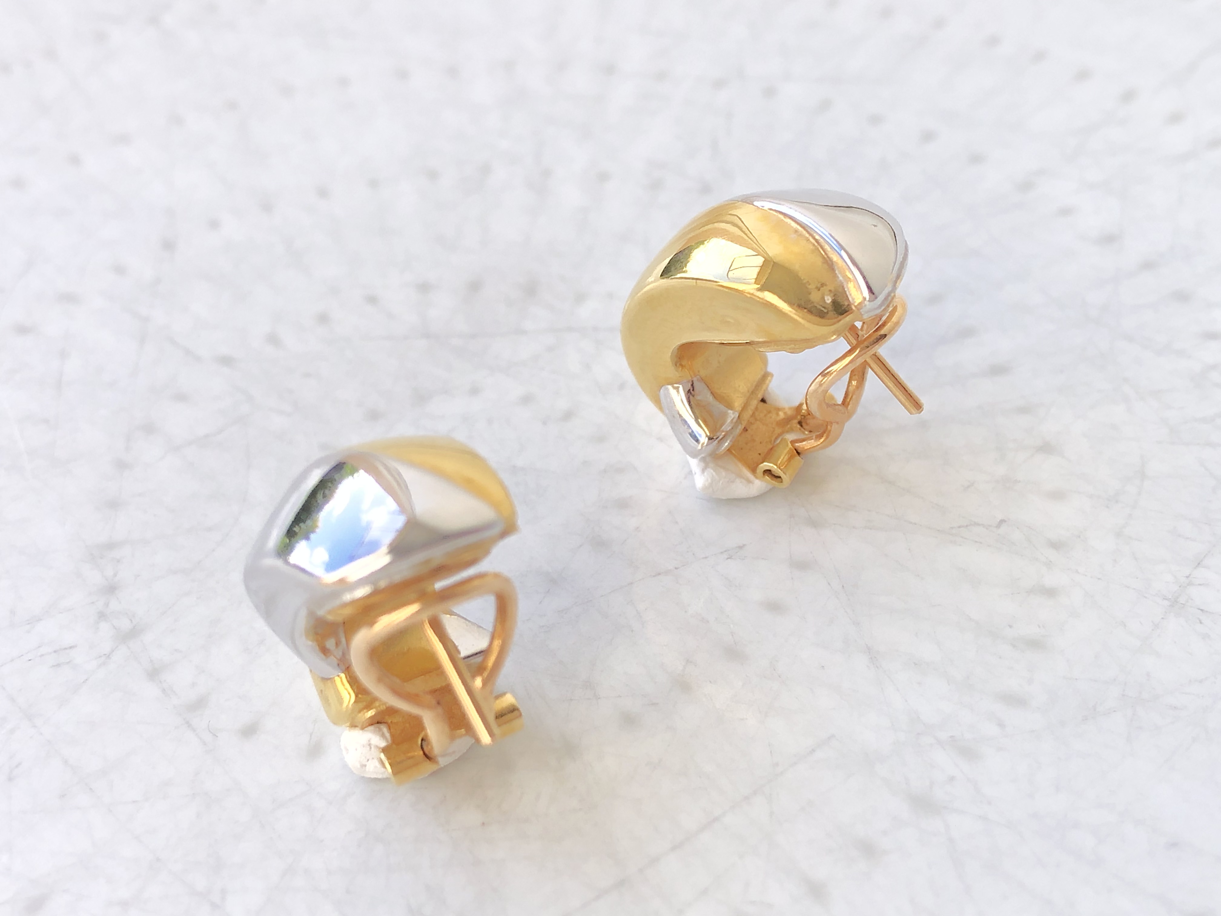 Boucles d’oreilles en Or jaune et blanc 18 carats