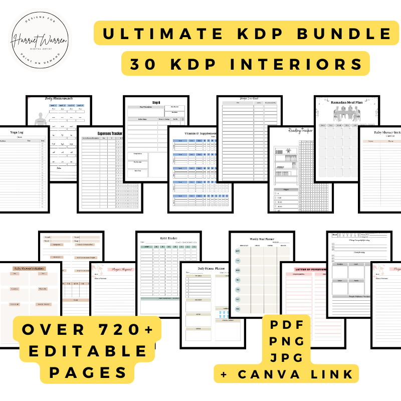 Ultimate KDP Interiors Mega Bundle - 30 interiors + editable files