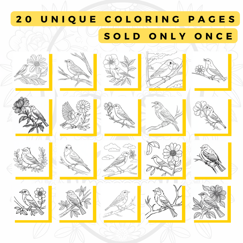 20 Unique Coloring Pages - Ready to Upload 40 page KDP file