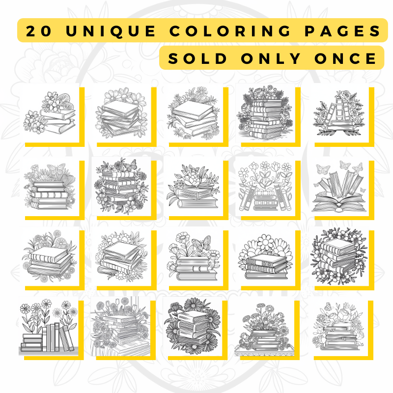 20 Unique Coloring Pages - Ready to Upload 40 page KDP file