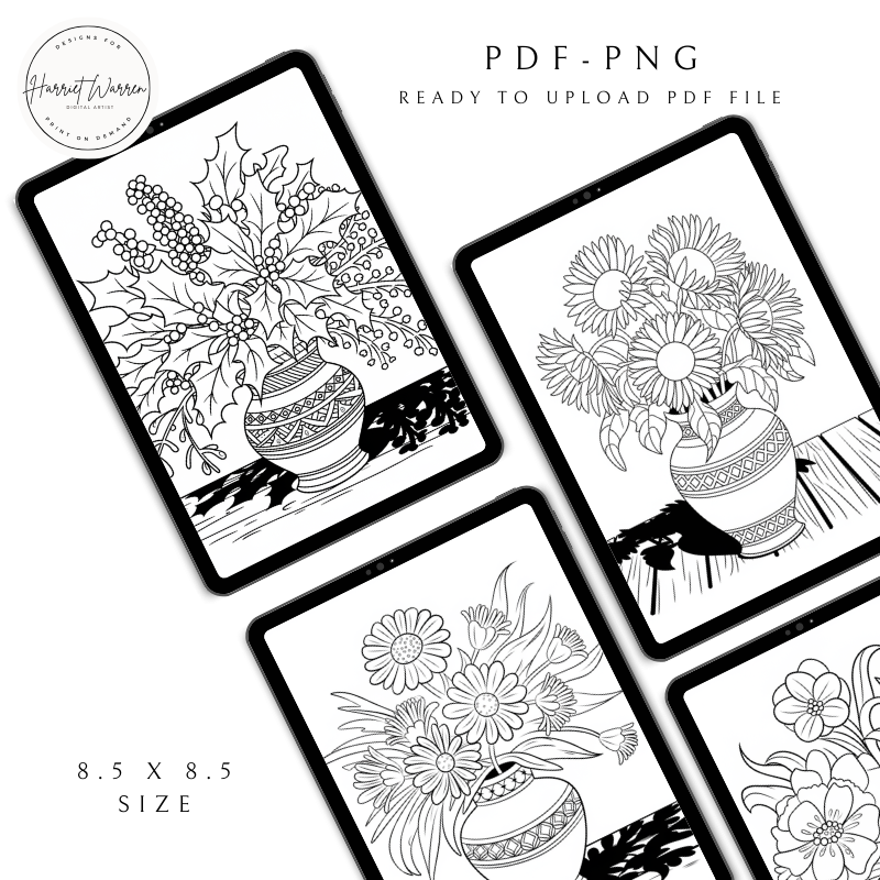  20 Unique Coloring Pages - Ready to Upload 40 page KDP file 