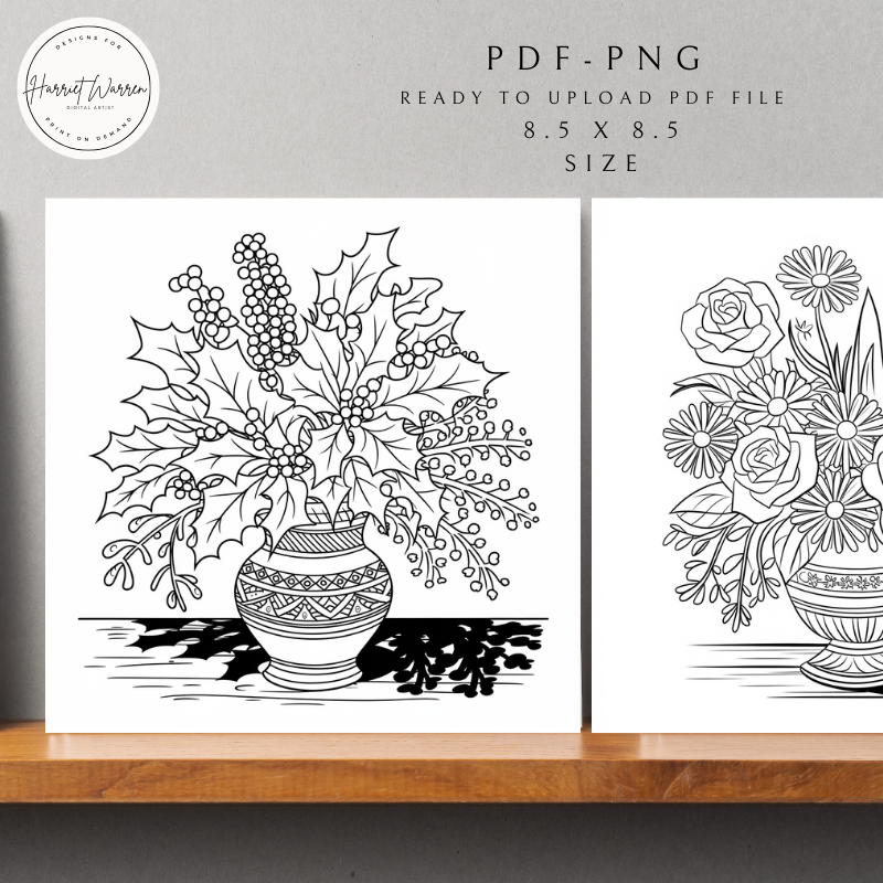  20 Unique Coloring Pages - Ready to Upload 40 page KDP file 