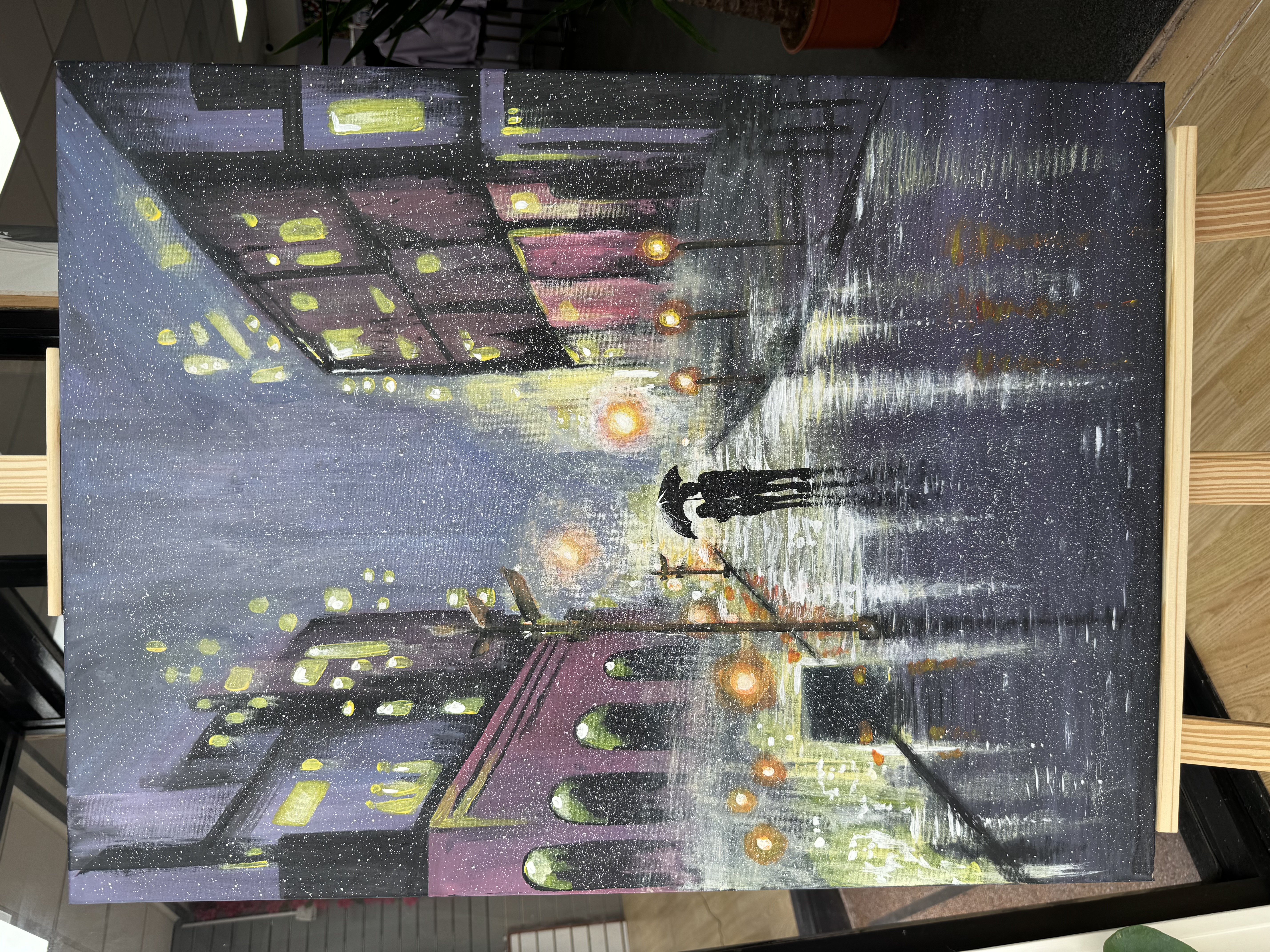 Cityscape Rainy Night