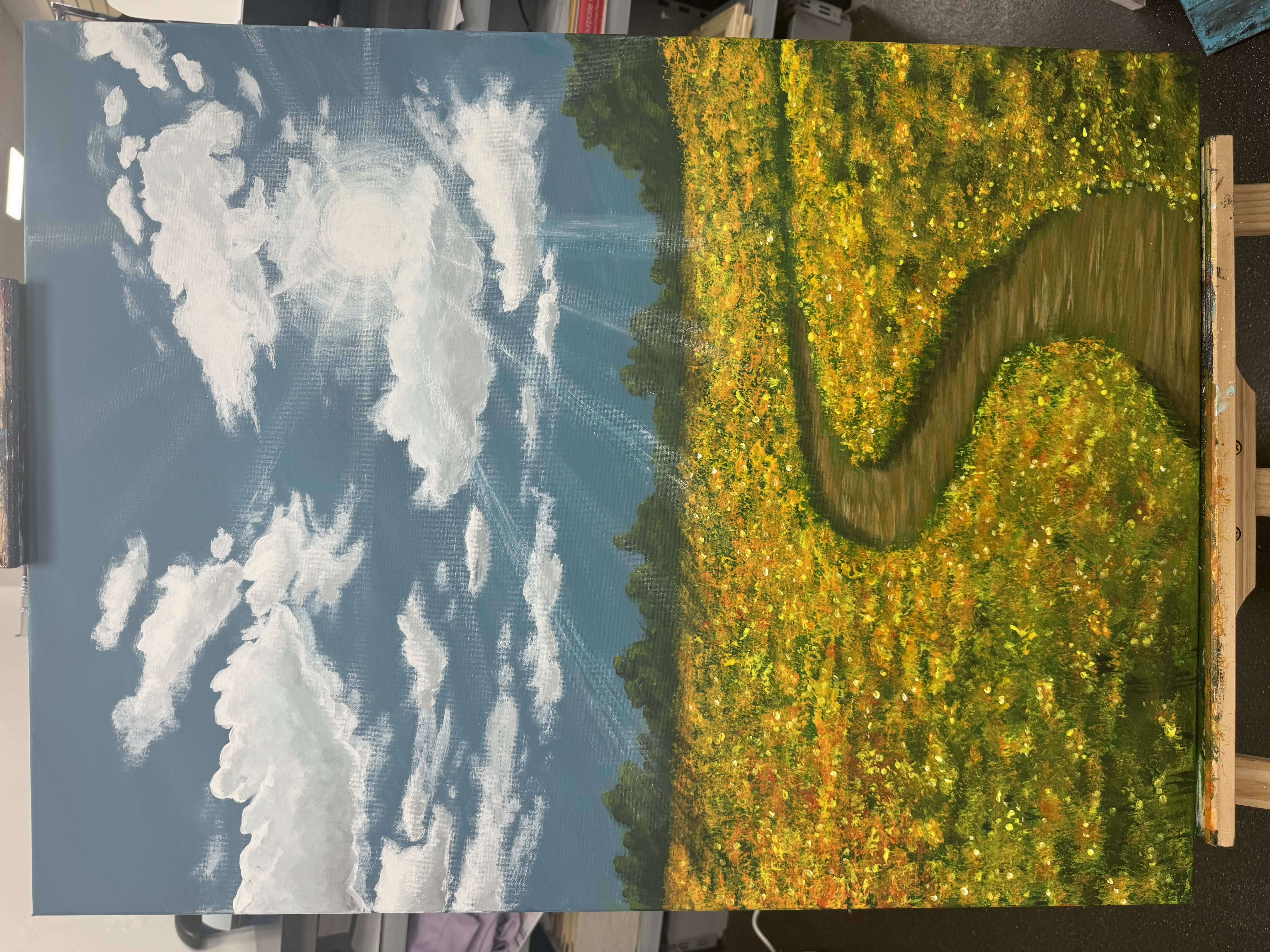 Spring field Landscape Painting
