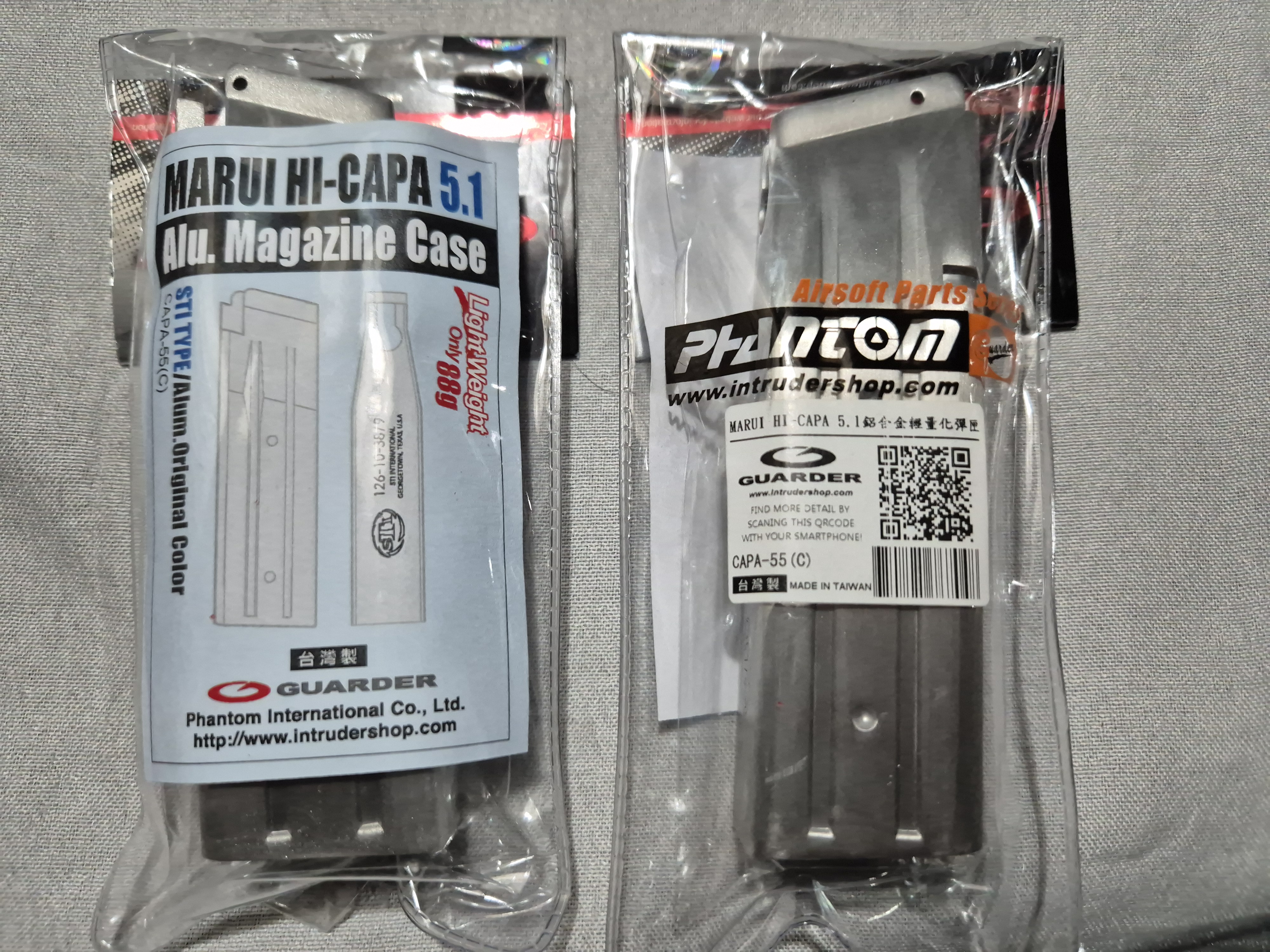 Guarder Aluminum Magazine Case for Tokyo Marui Hi capa (STI CUSTOM) - Stainless Silver