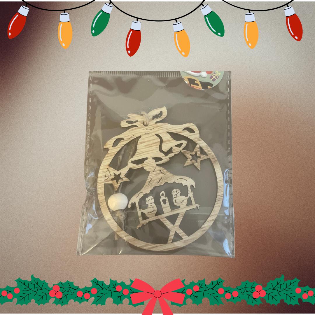 Adorno navideño de madera